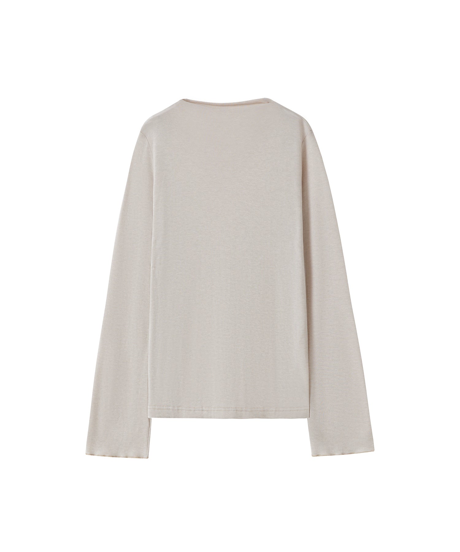 Wool Blend Basic Boat Neck Layering T-Shirt