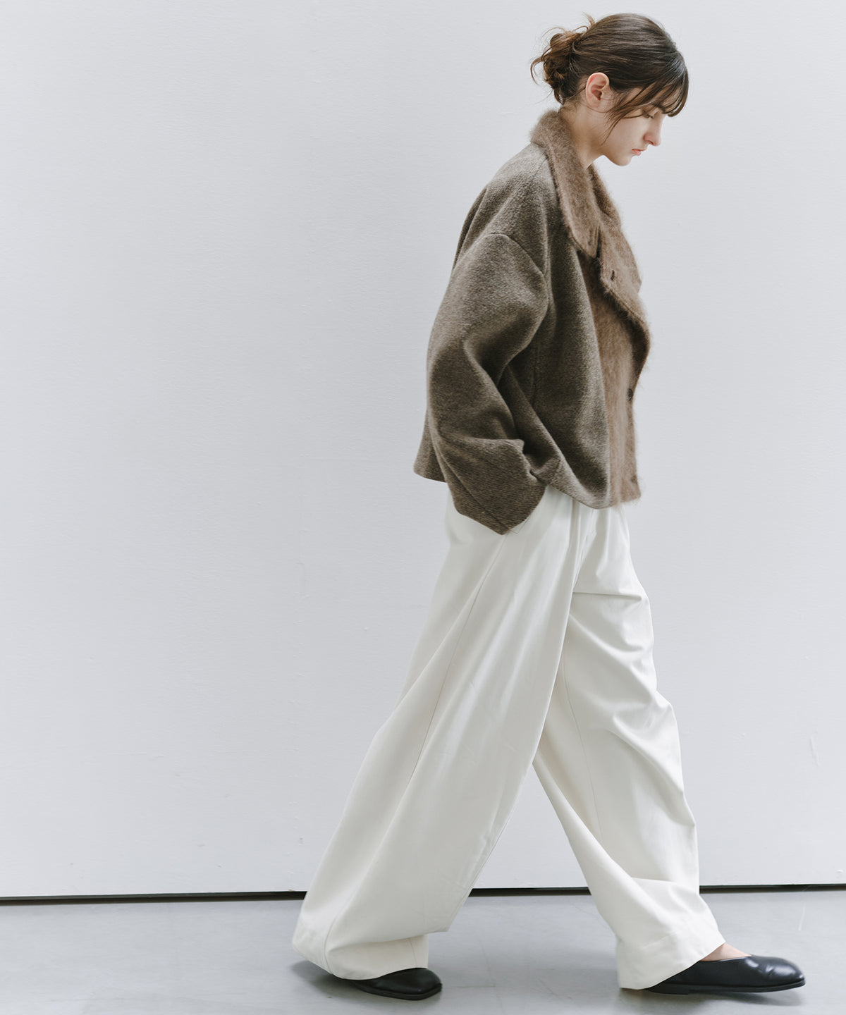 「10月下旬出荷予定」Back Elastic Wide Straight Pants