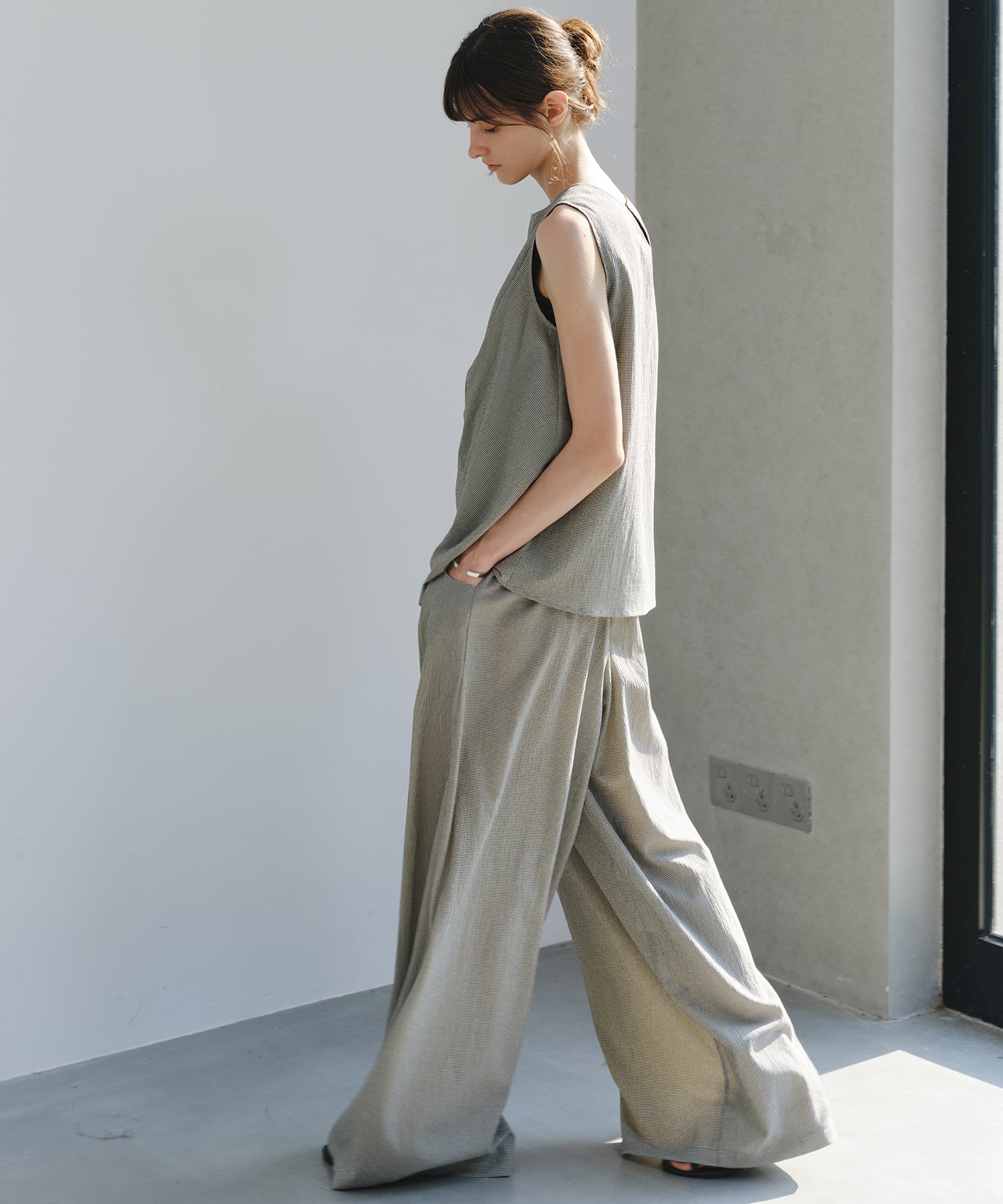 「7月上旬~中旬出荷」Textured Wide Easy Pants