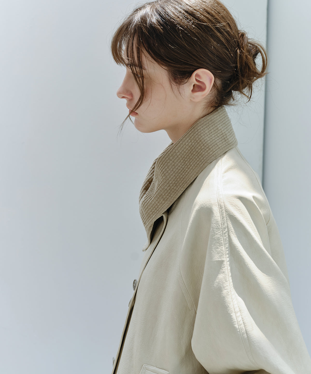 「10月下旬出荷予定」Corduroy Collar Docking Short Blouson Jacket