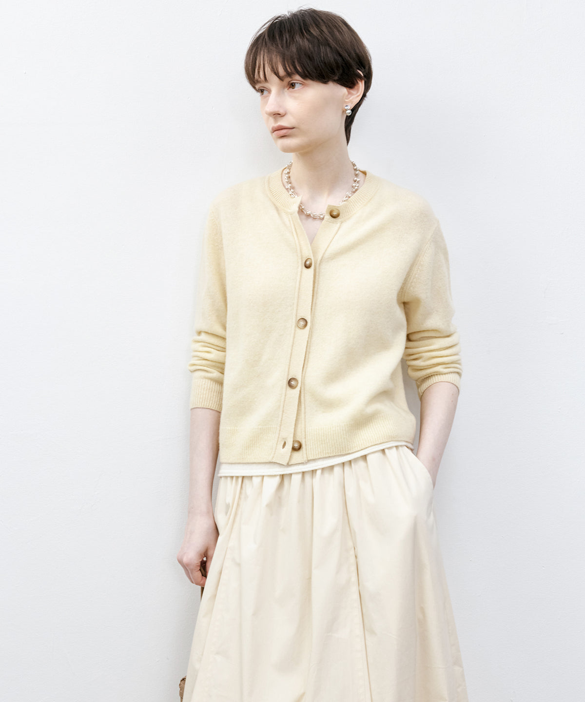 Classic Crew Neck Knit Cardigan