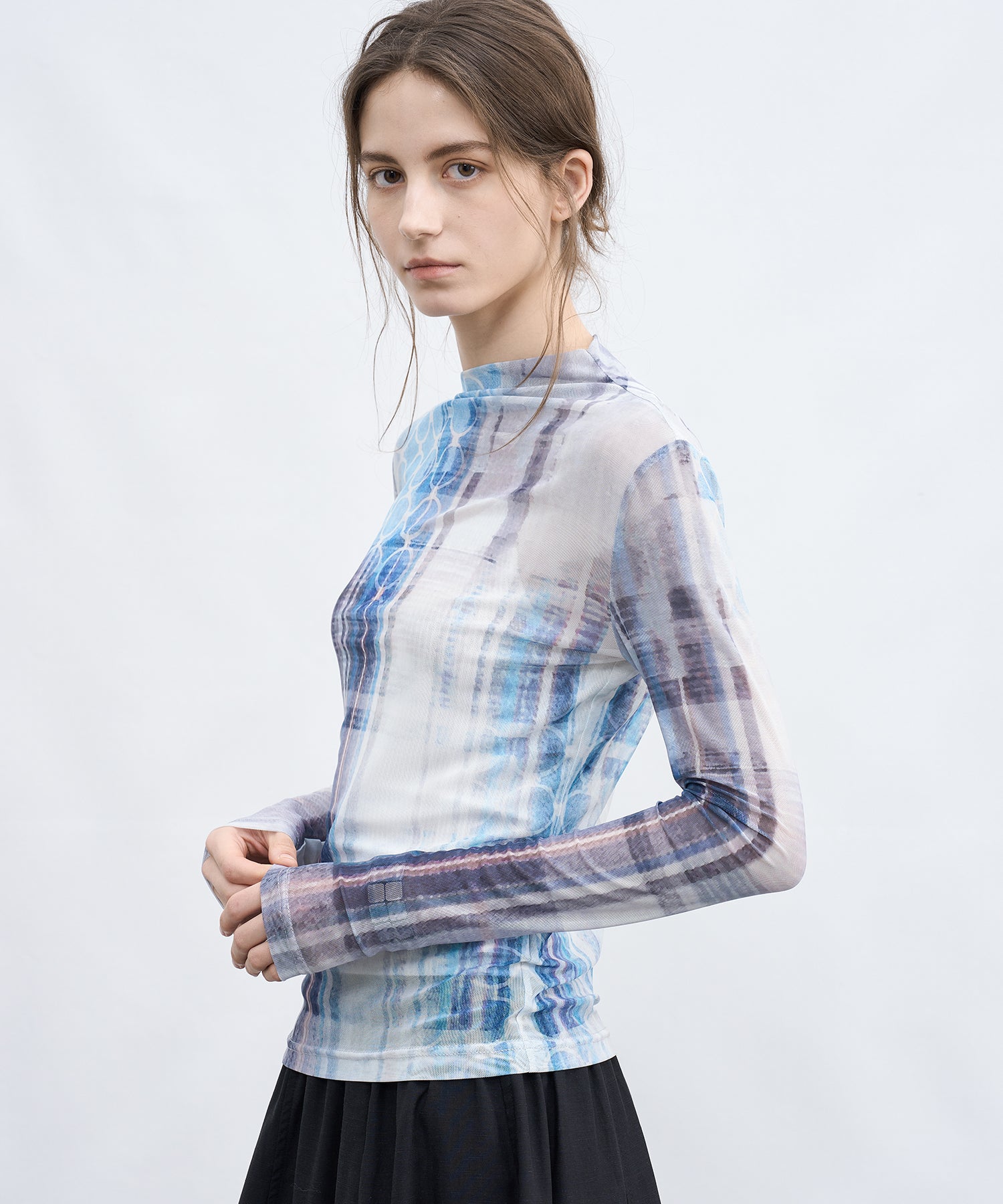 Art Print Sheer Top