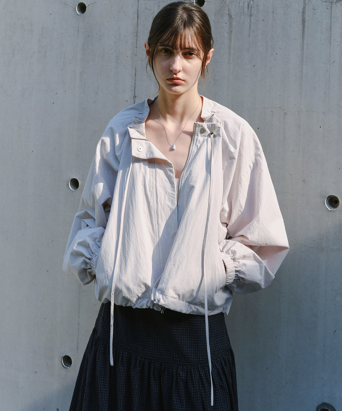 「9月下旬出荷予定」Drawstring Gathered Cropped Blouson