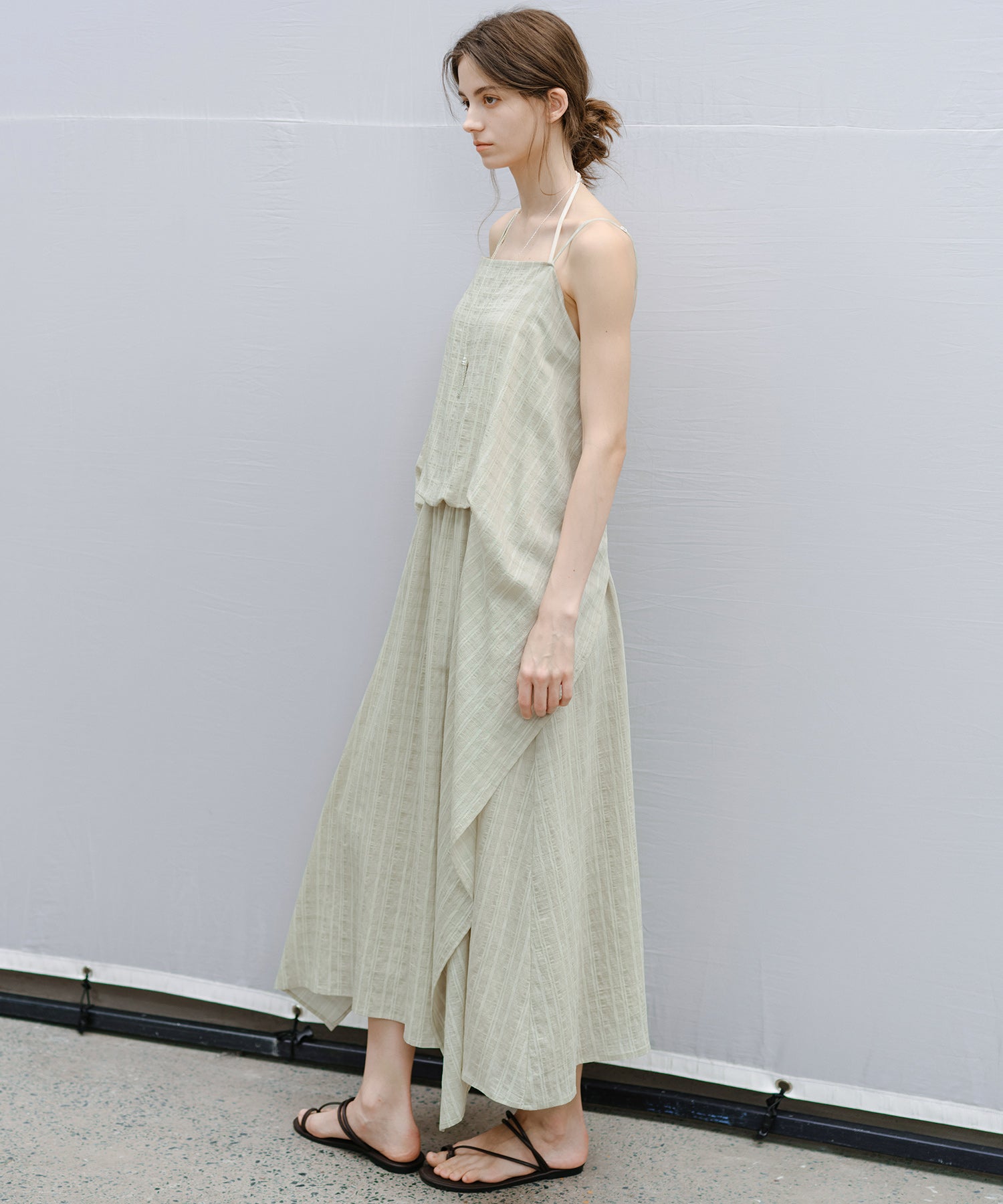 Textured Crepe Slip Dress