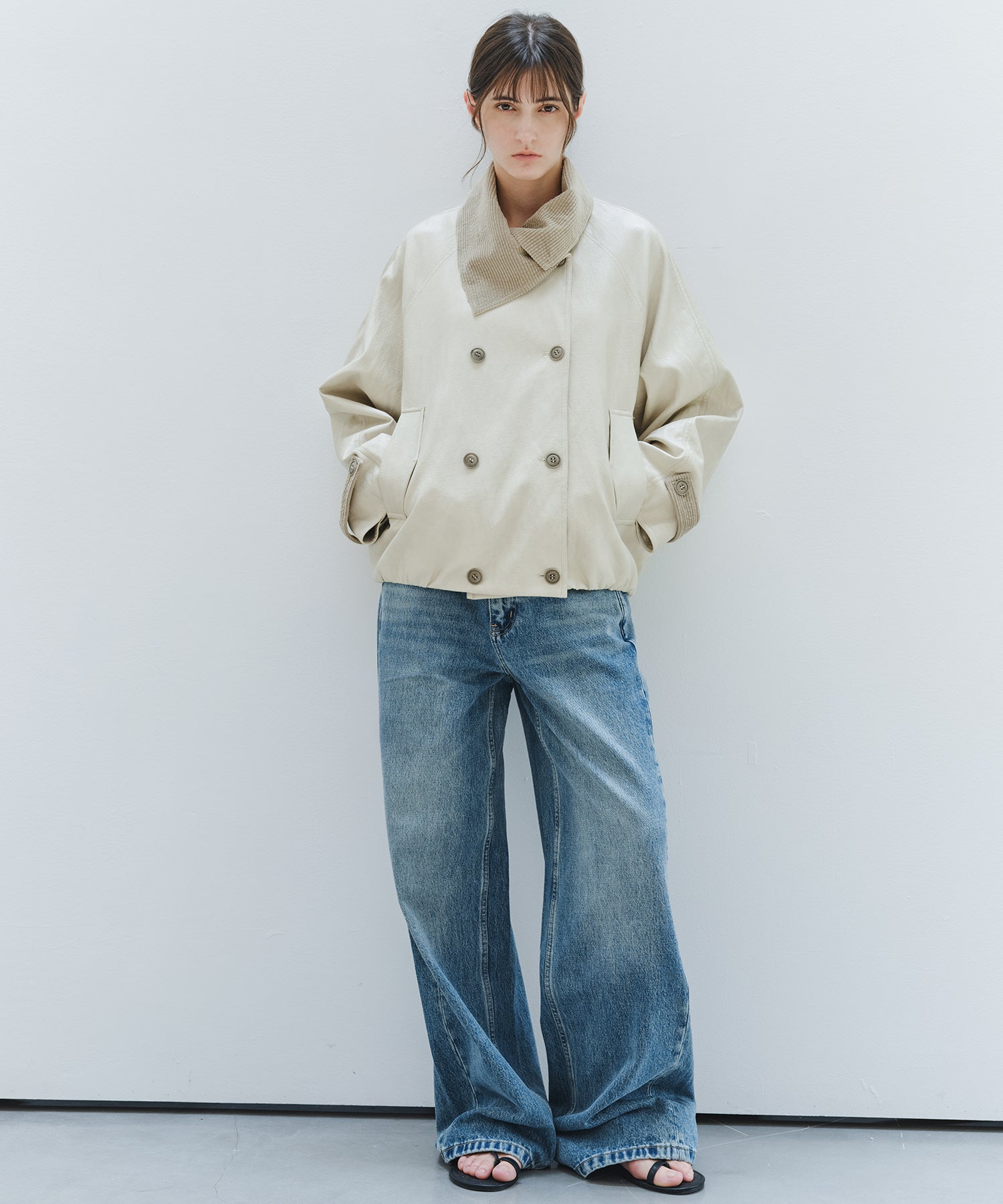 「9月下旬出荷予定」Washed Wide Straight Denim Pants