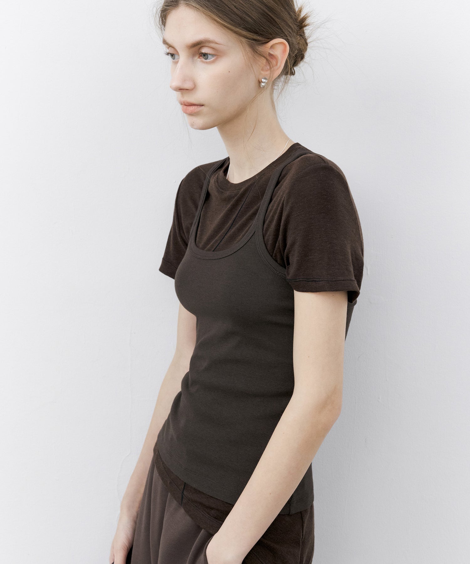 Stretch Ribbed U-Neck Tank Top