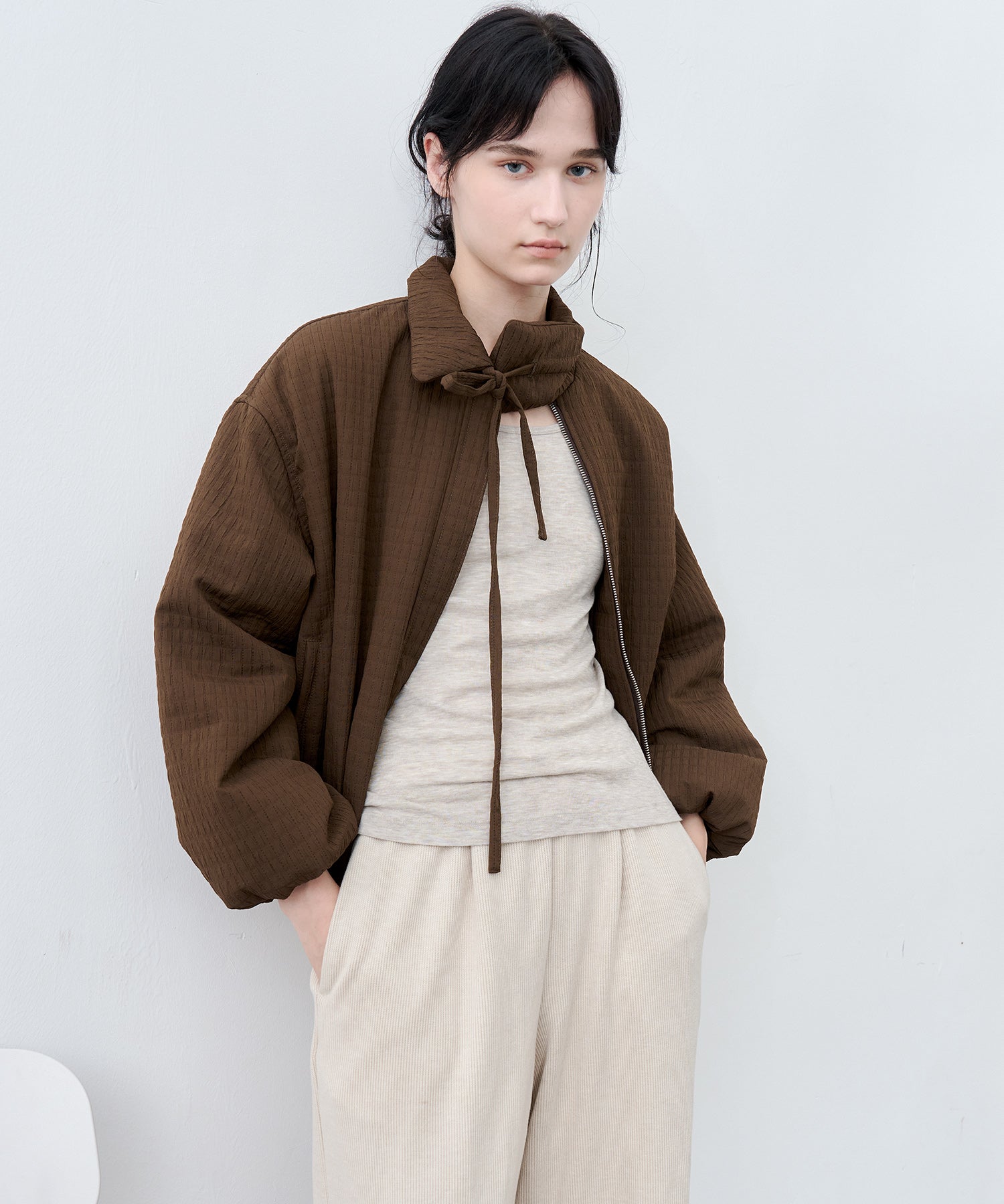 Ribbon Balloon Quilted Jacket