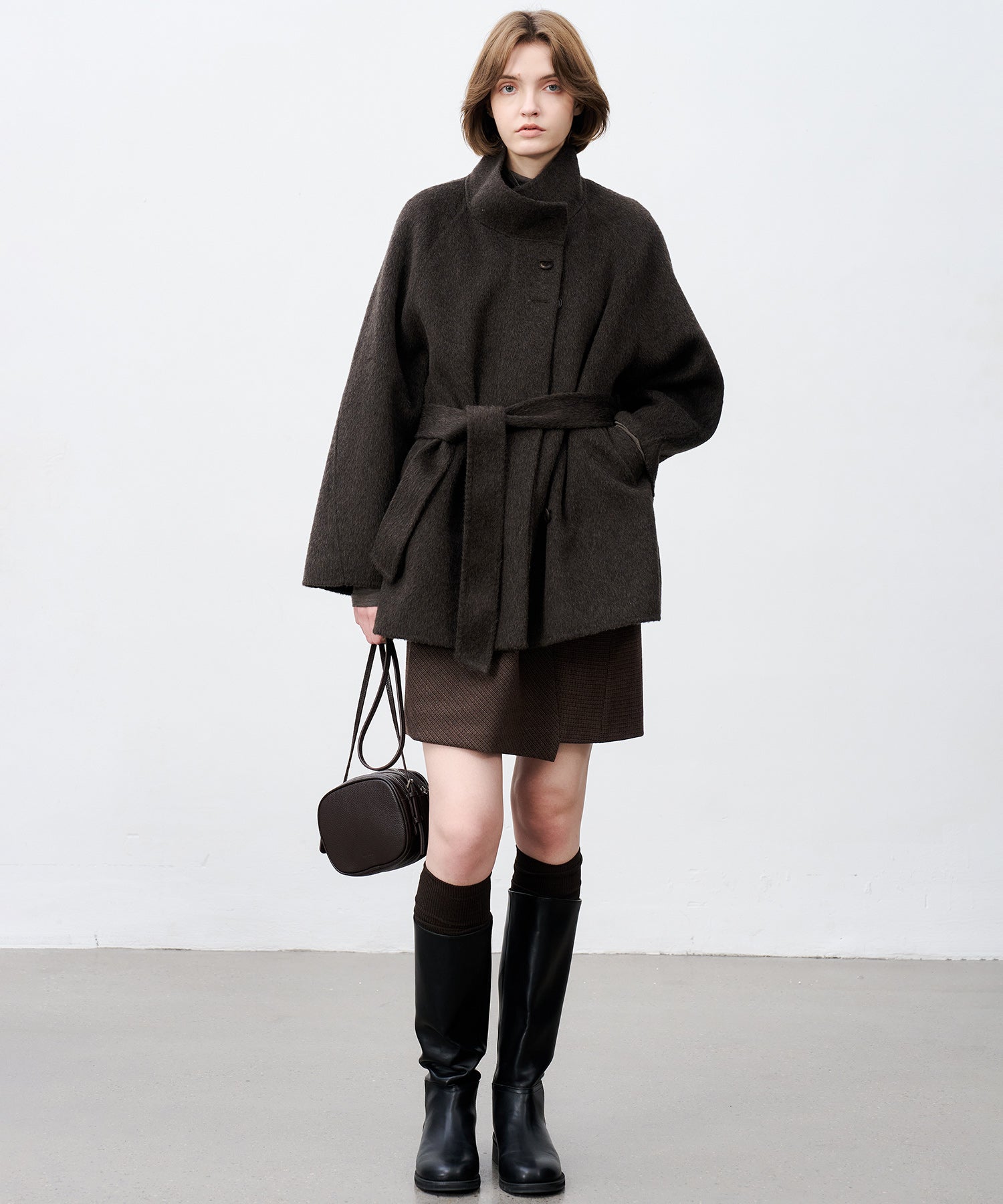 Jacquard Check Straight Jumper Dress