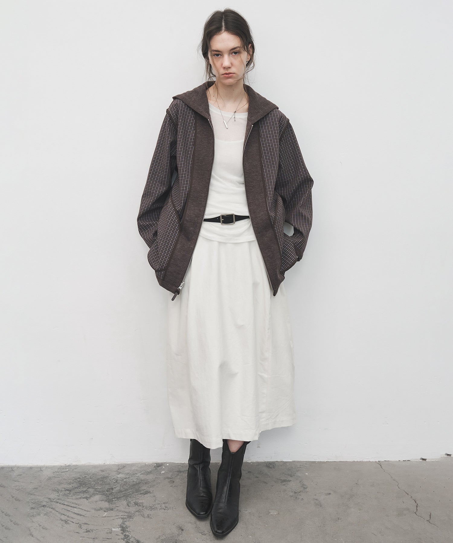 Minimalist Suede Leather Belt with Matte Silver Buckle
