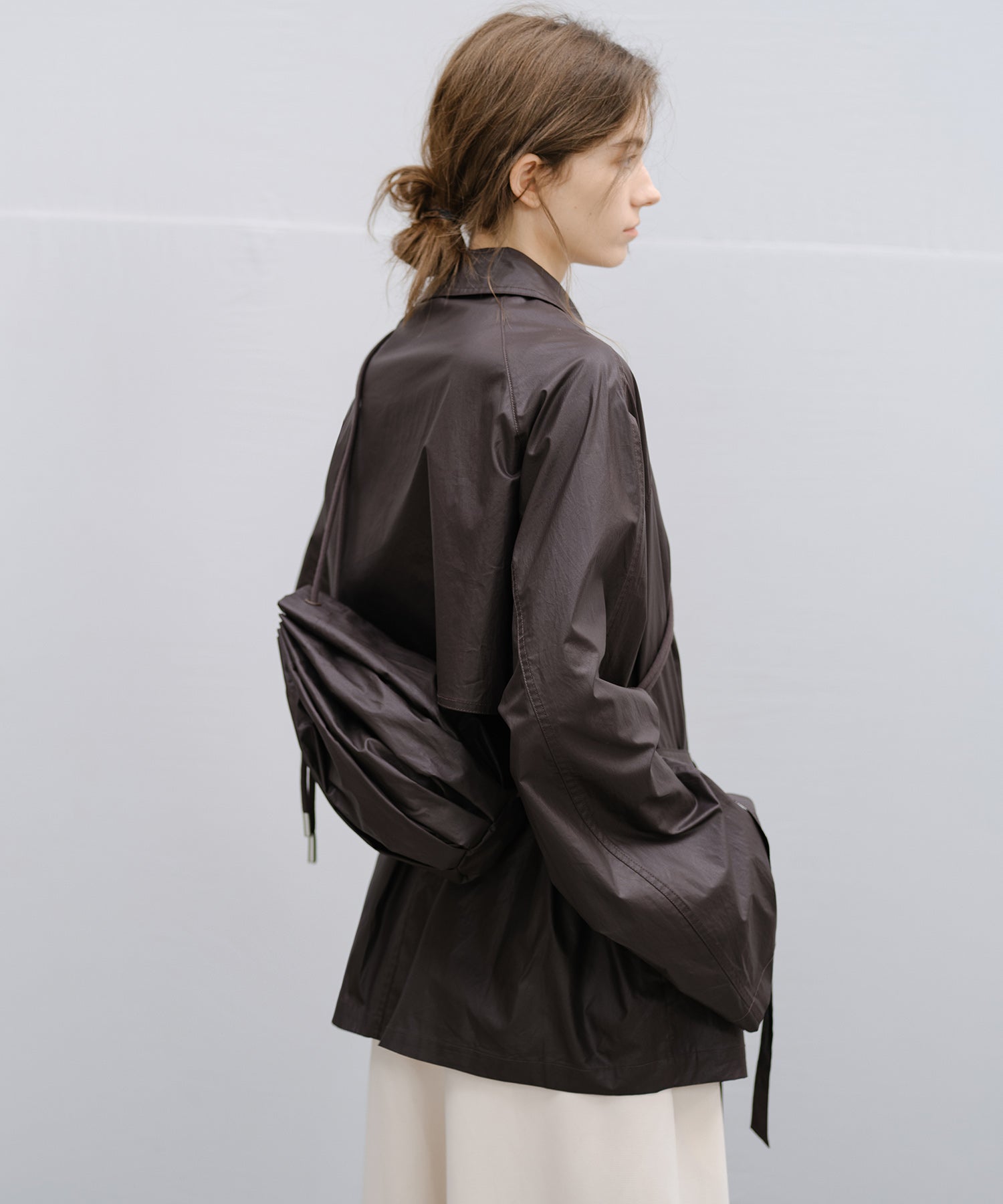 "Shipping from late February to early March" Belted Cropped Trench Jacket