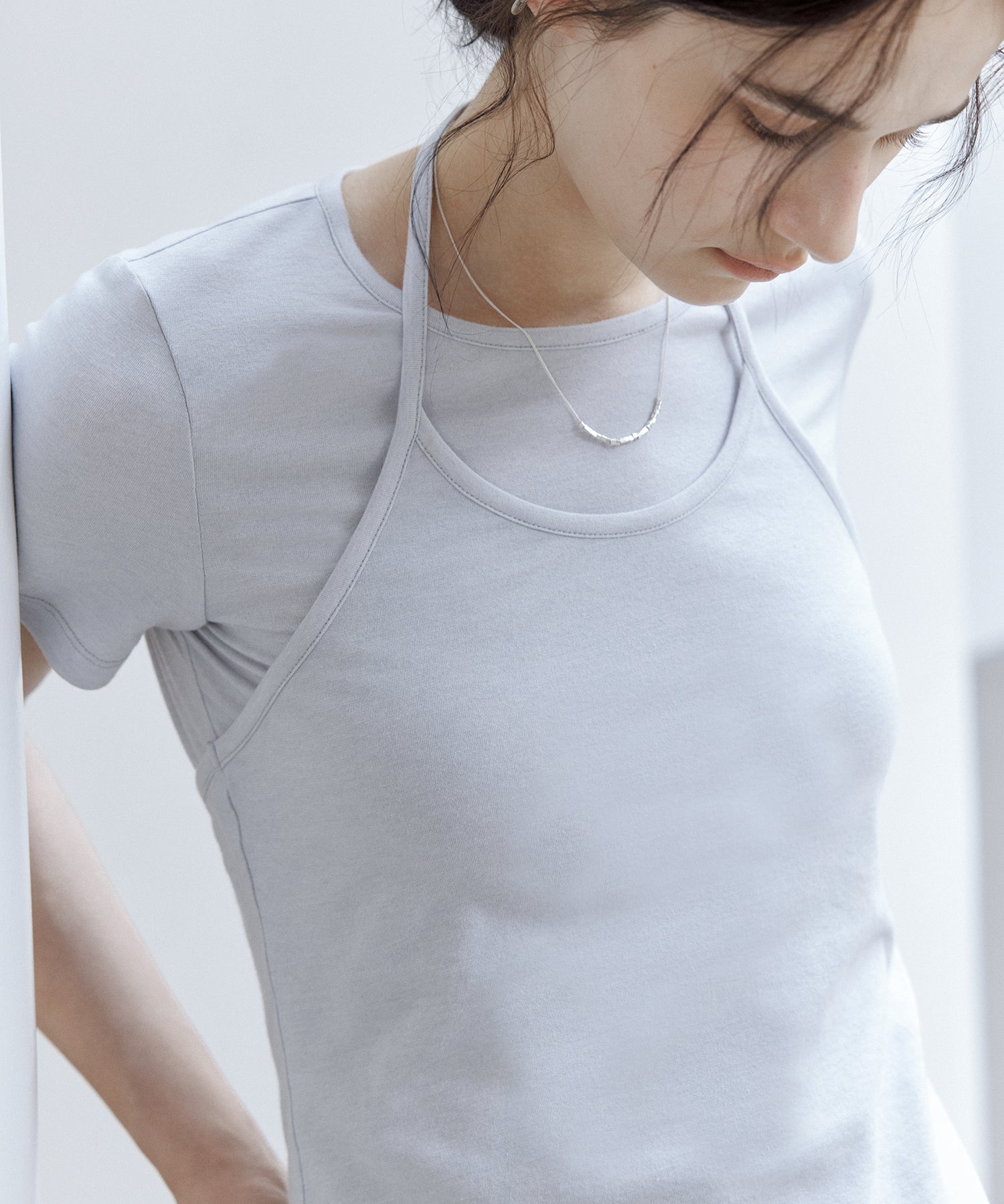 Layered Halter Neck T-Shirt Set