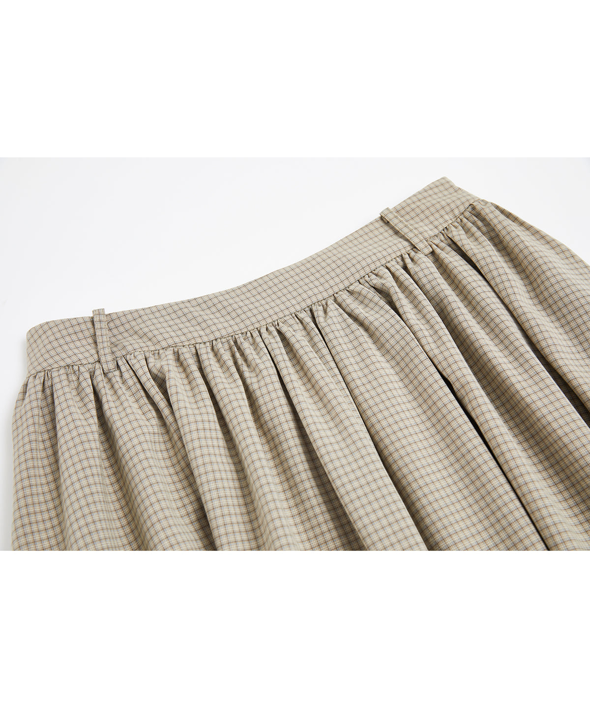 Striped & Checked Gathered Flare Skirt