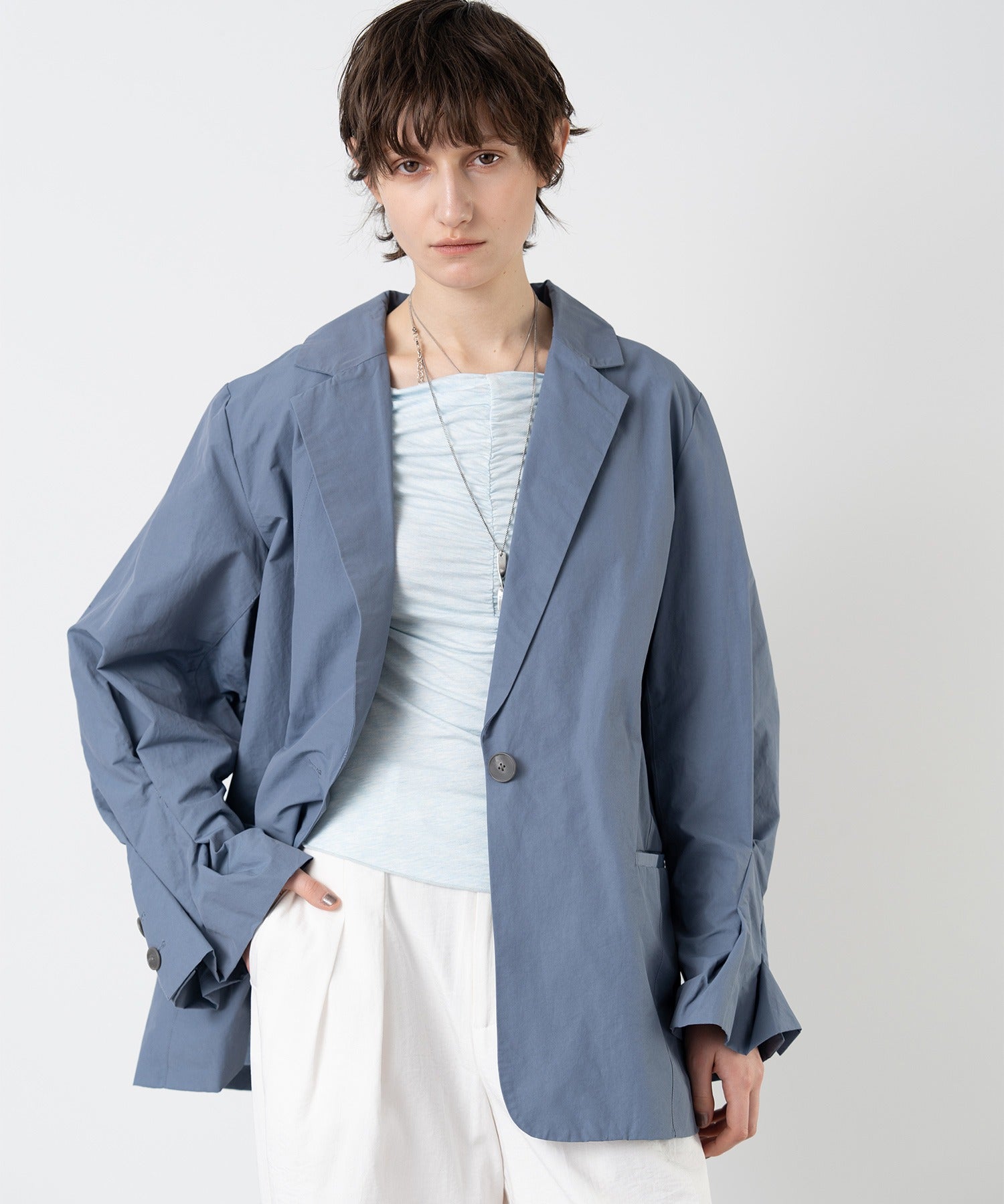 Ruffle-Draped Knit Cutsew Tee