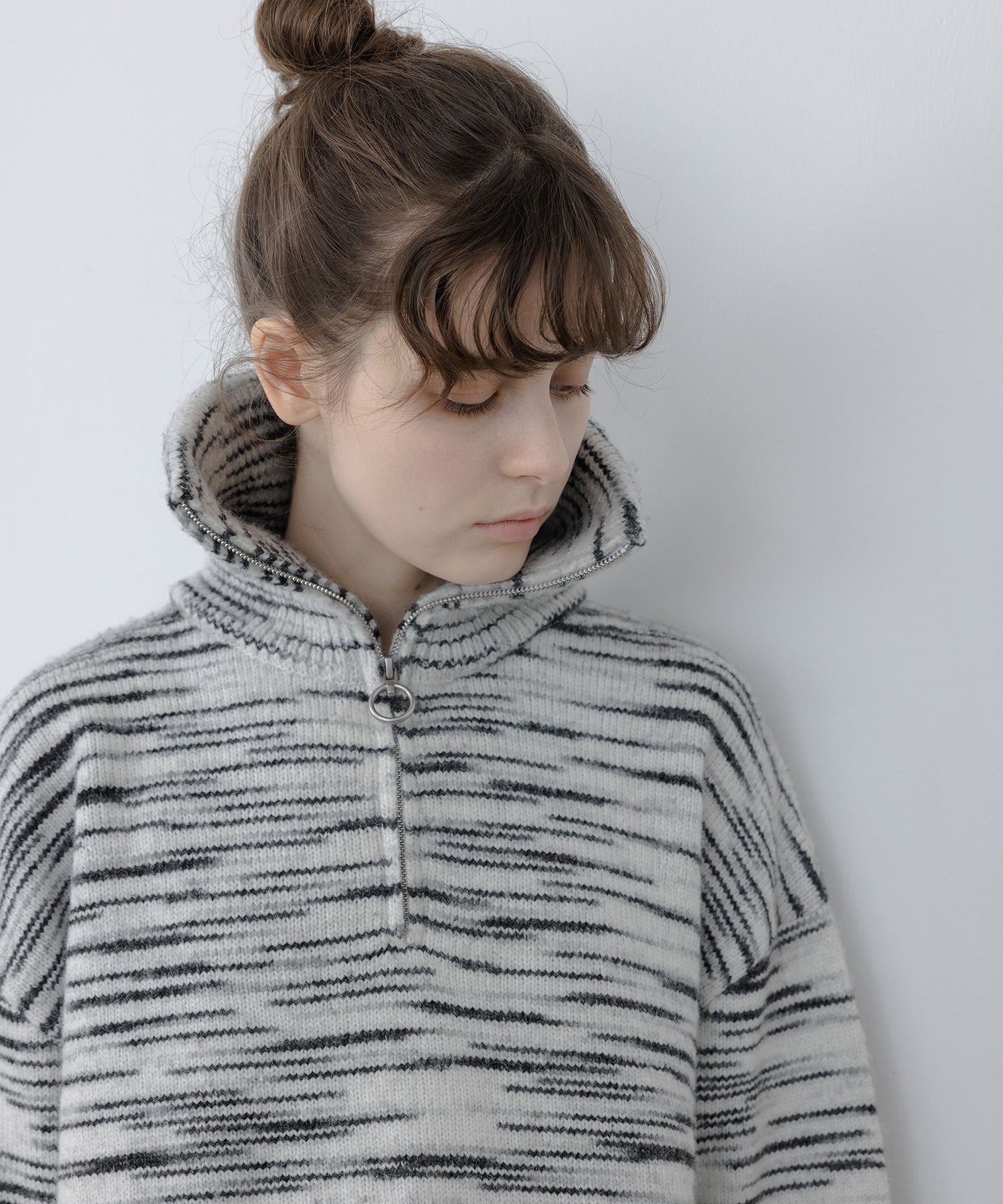 Half-Zip Oversized Polo Knit Pullover