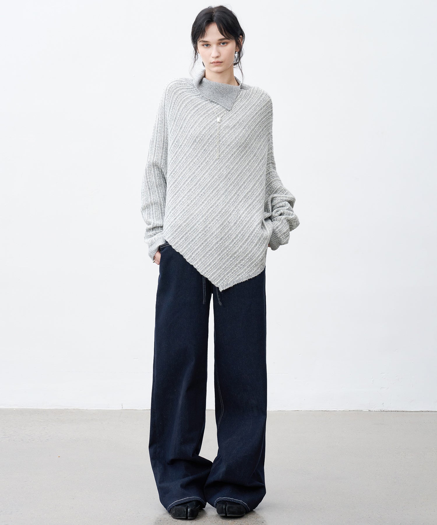 Drawstring Straight Washed Denim Pants