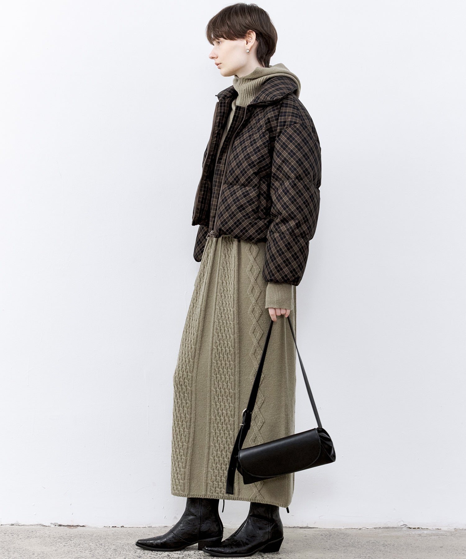 Check Pattern Down Coat