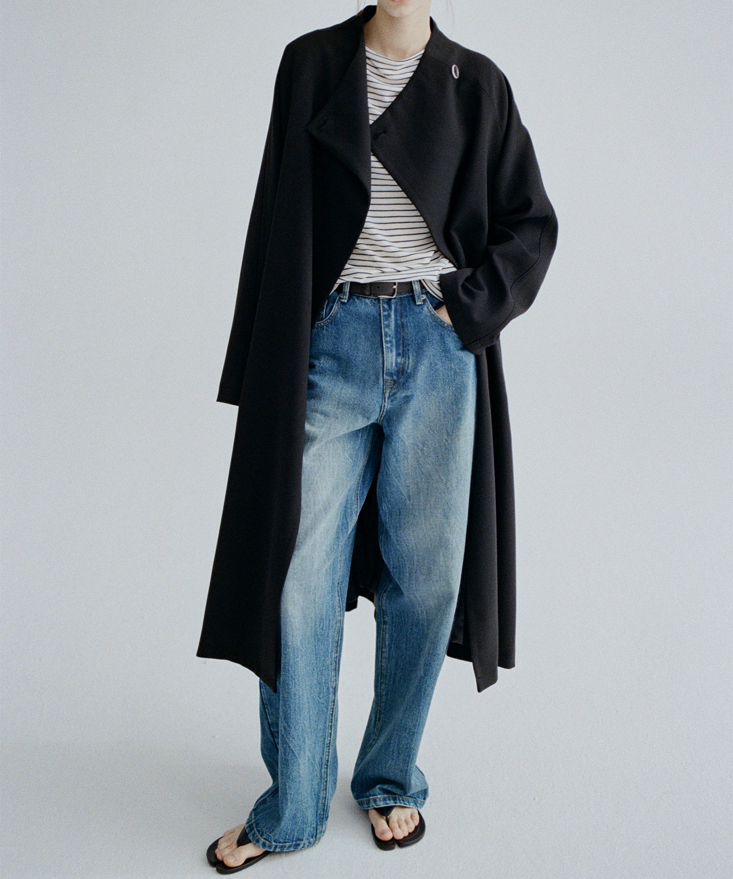 Drape Neck Oversized Trench Coat