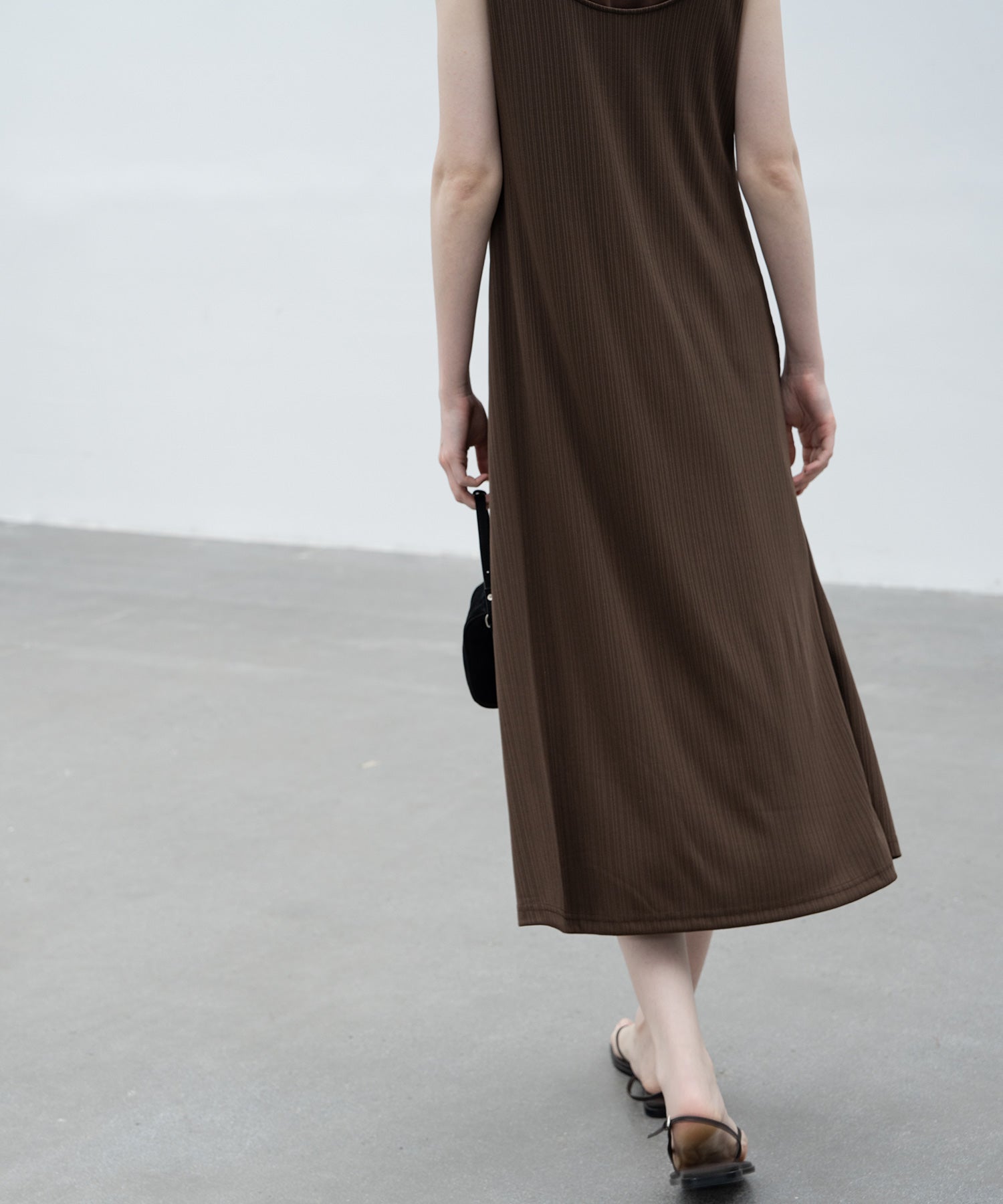 Inner Docking Gauze-Textured Long Dress