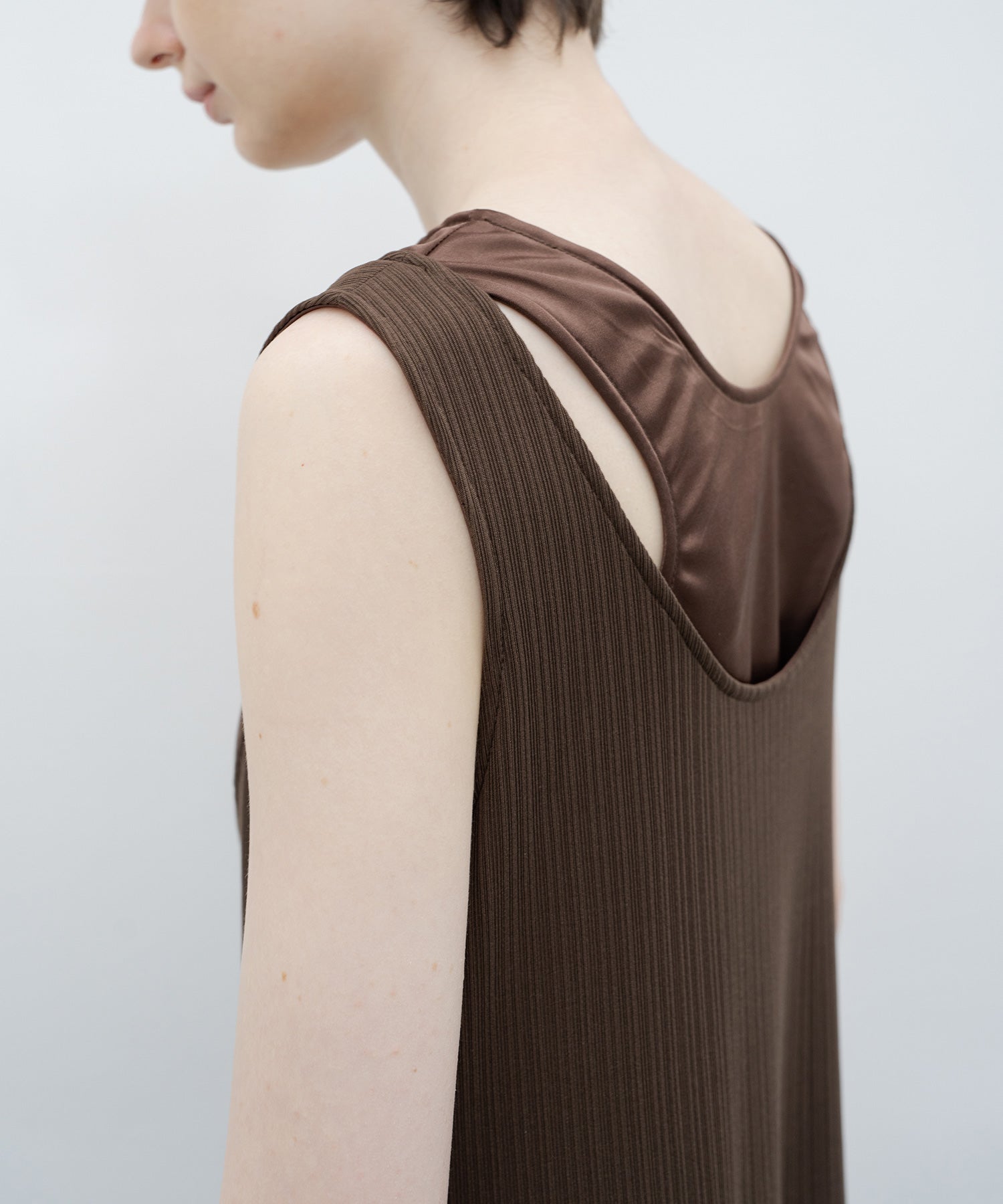 Inner Docking Gauze-Textured Long Dress