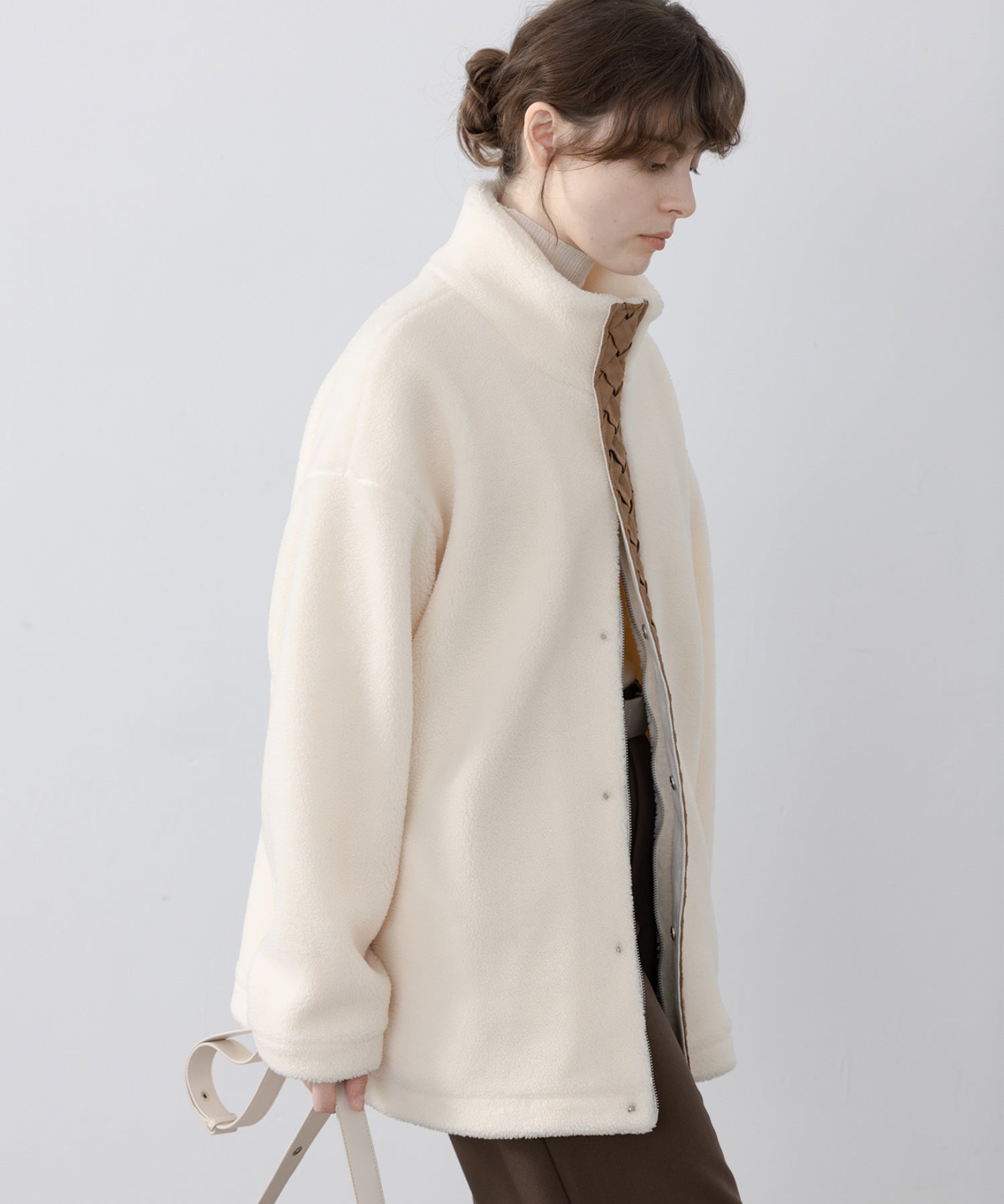 Center Line Knit Soft Boa Jacket