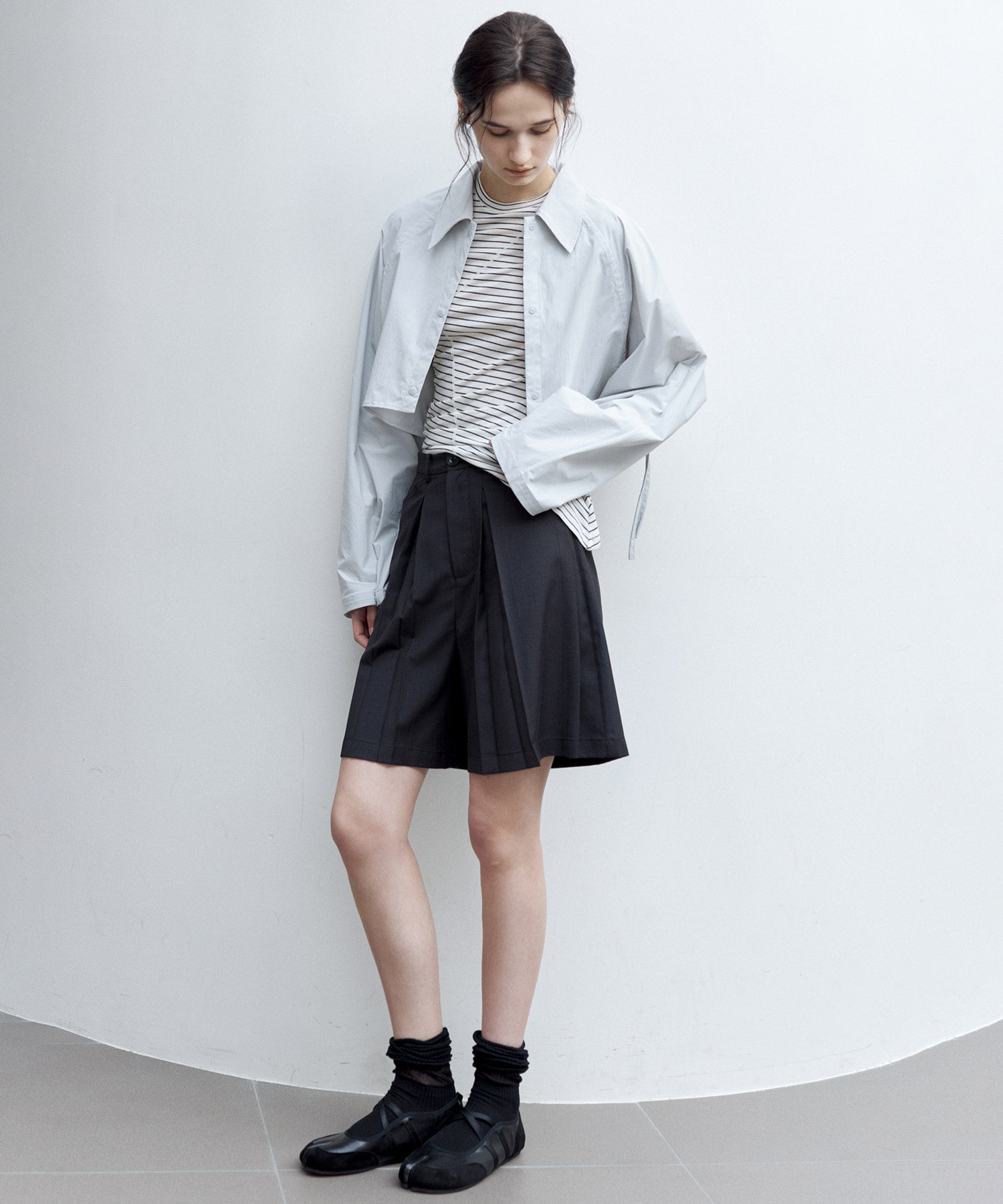 UPF50+ Cropped UV Shirt Jacket with Back Drawstring