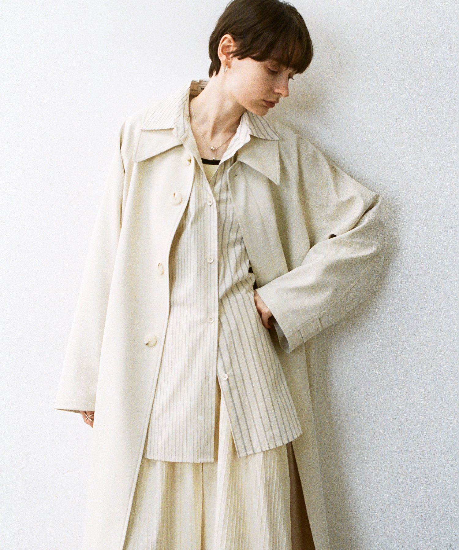 Clean-Cut Longline Coat with Belt – Easy Care Design