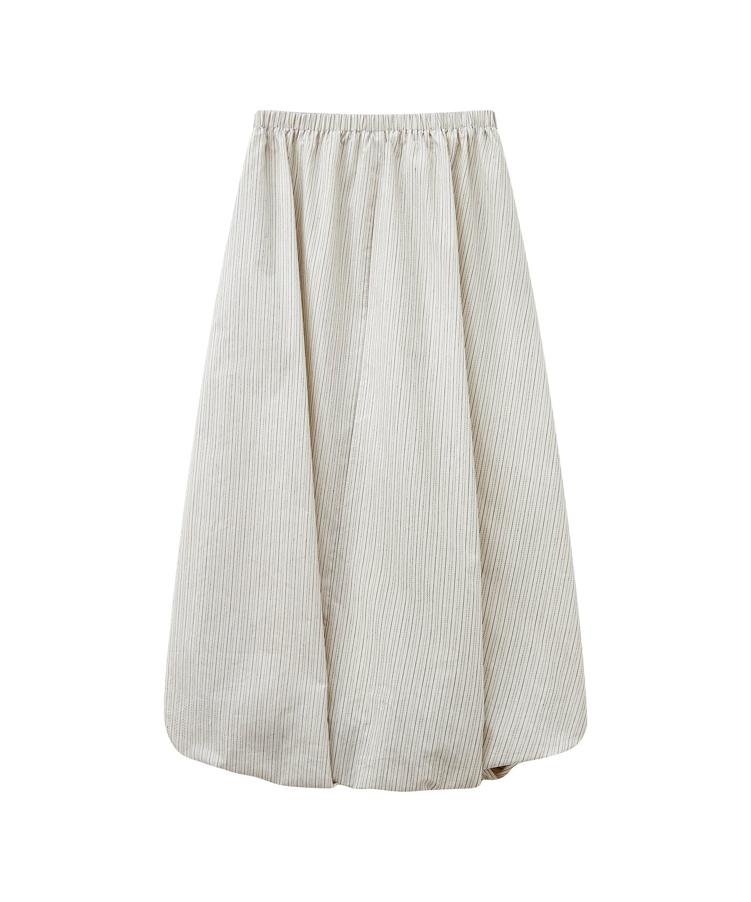 Twist-Detail Striped Balloon Skirt