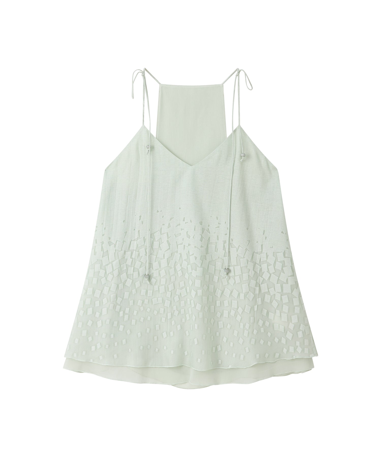 「7月中旬~下旬出荷」Gradient Square Sheer Camisole Top