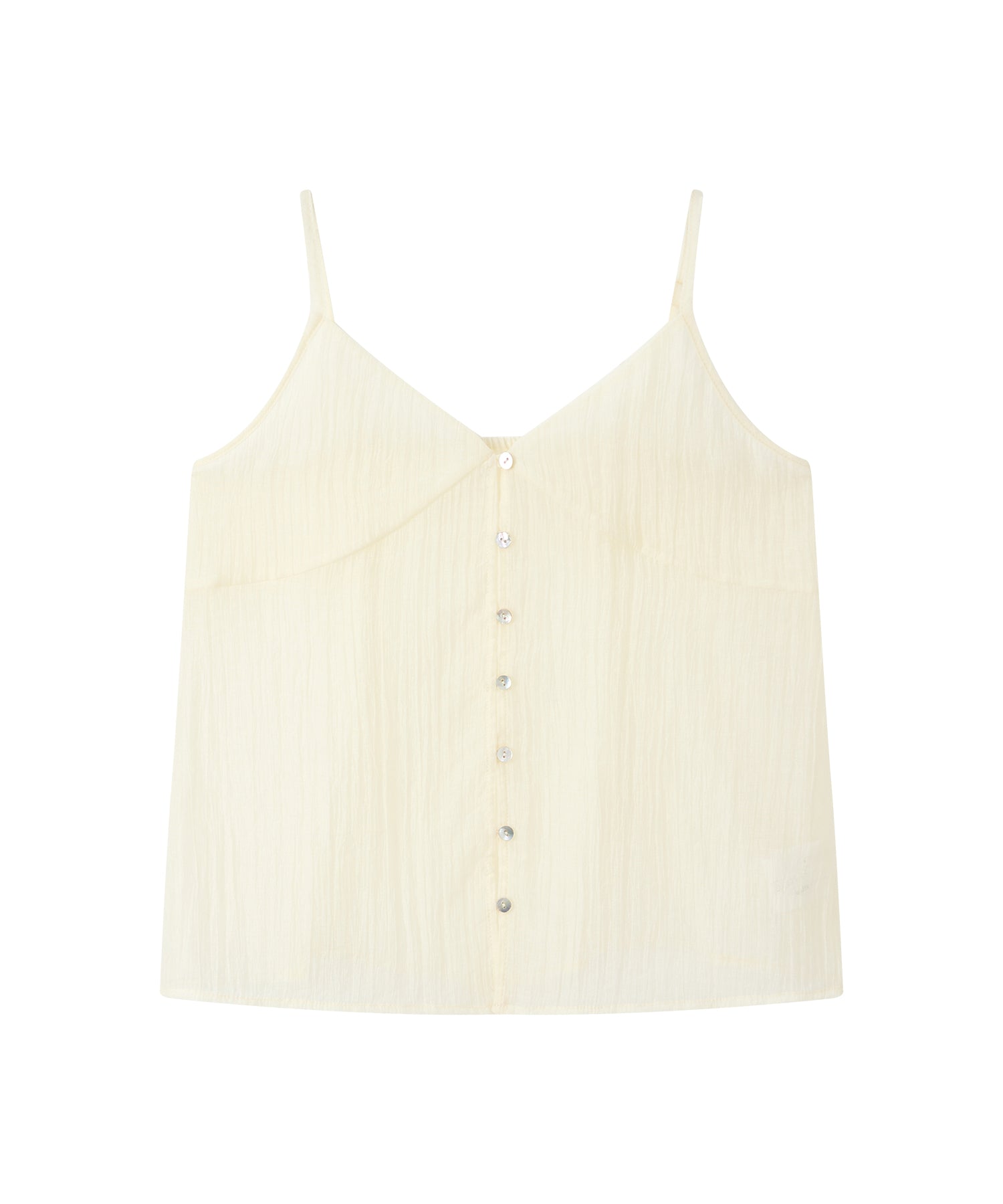 「7月上旬~中旬出荷」Sheer Textured Front Button Camisole