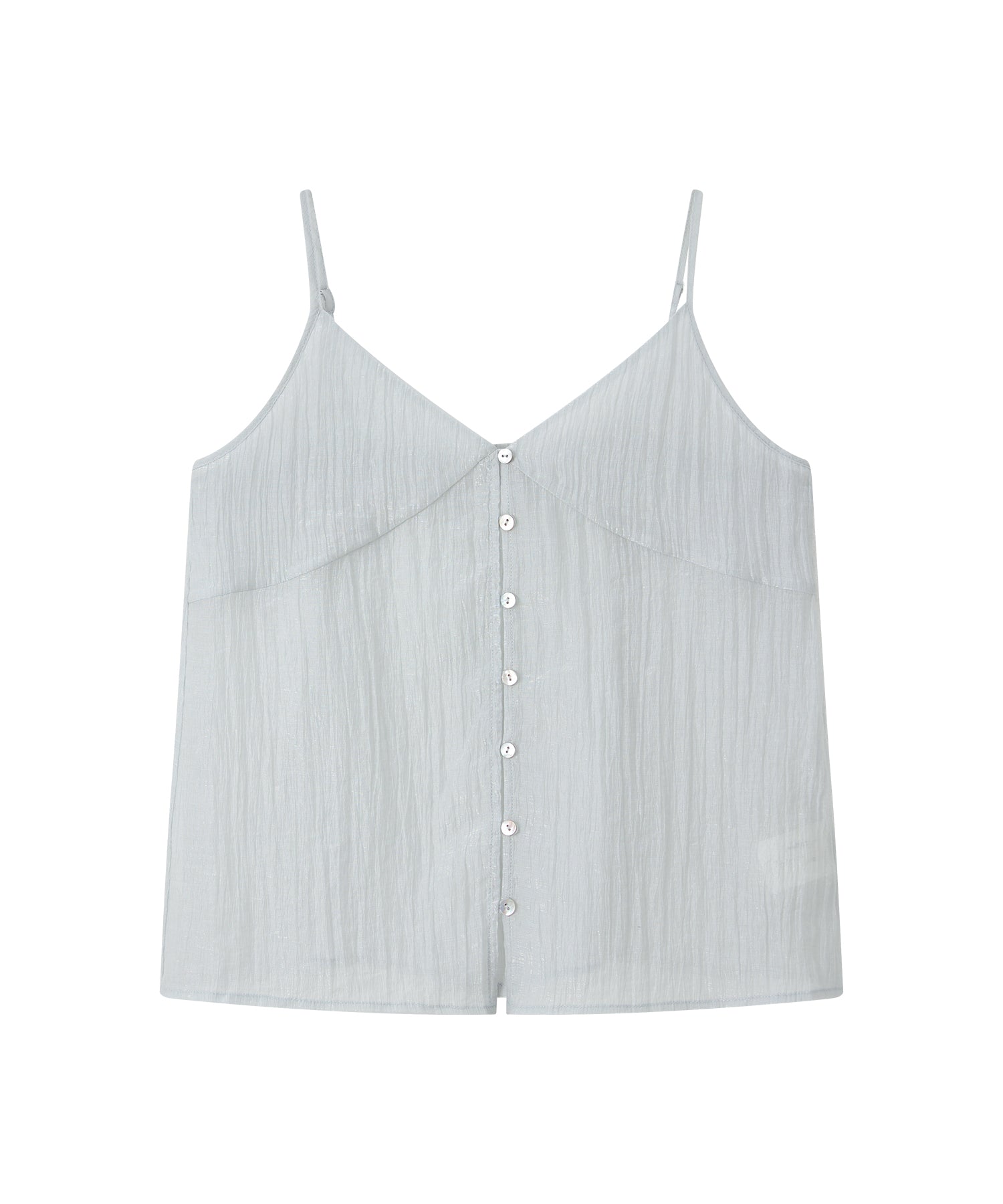 「7月上旬~中旬出荷」Sheer Textured Front Button Camisole