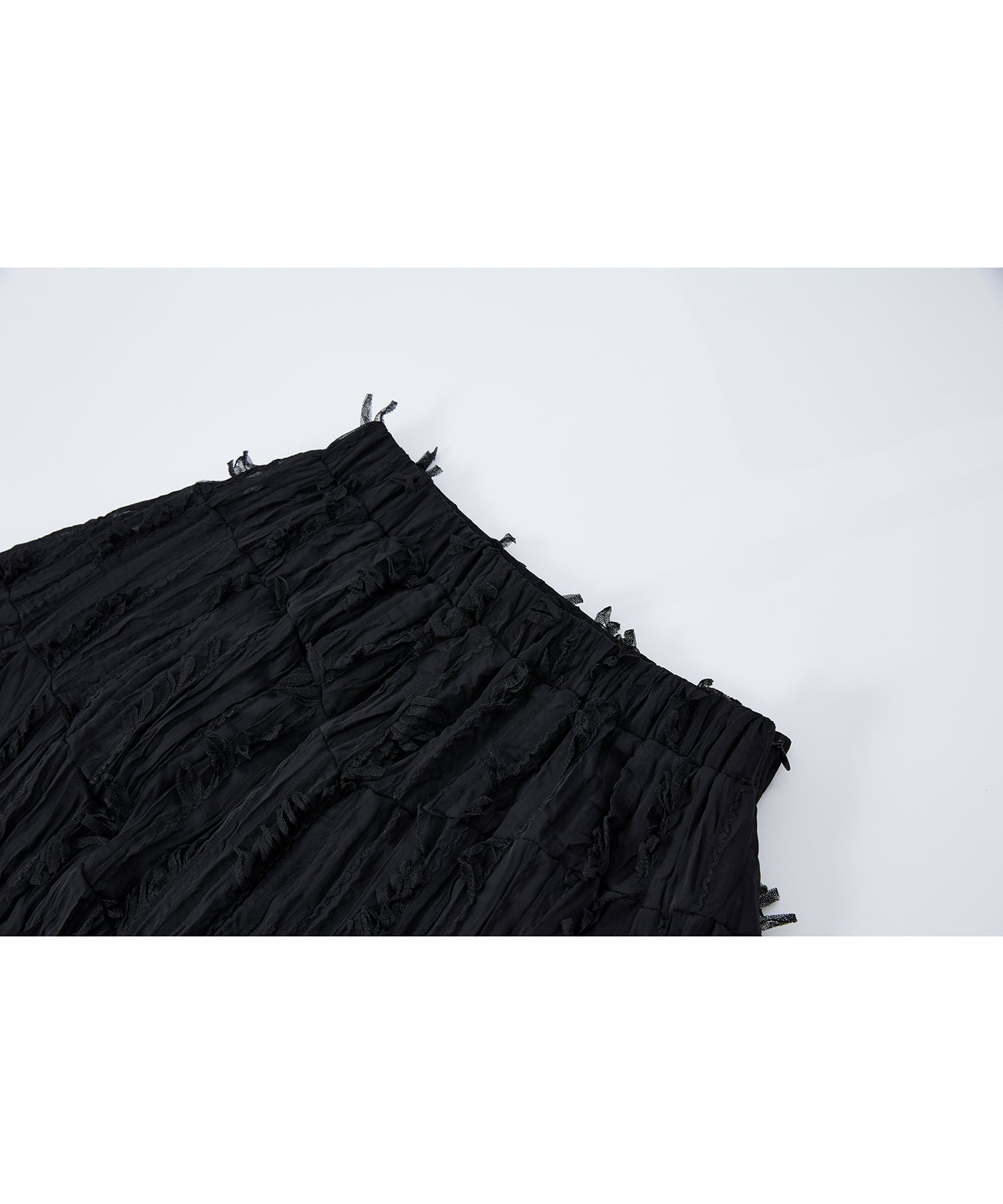 「7月中旬~下旬出荷」Feather Texture Asymmetric Skirt