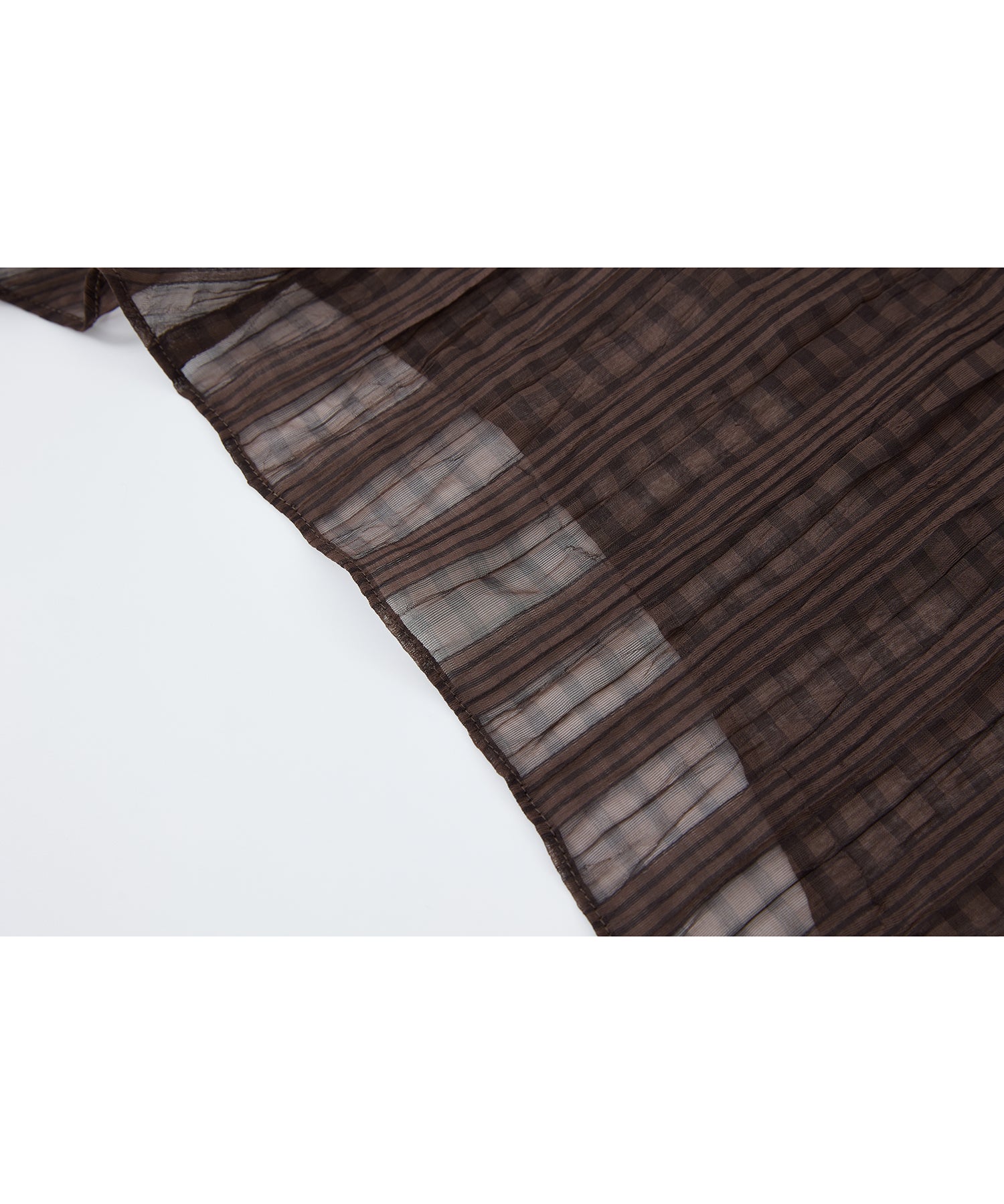 「7月中旬~下旬出荷」Sheer Check Asymmetric Skirt