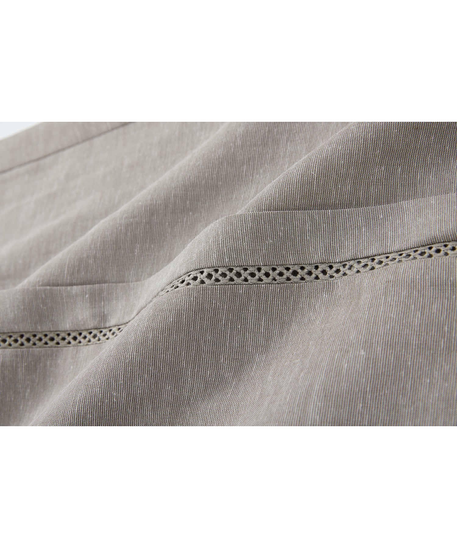 「8月中旬~下旬出荷」Front Lace Linen Blend Wide Pants