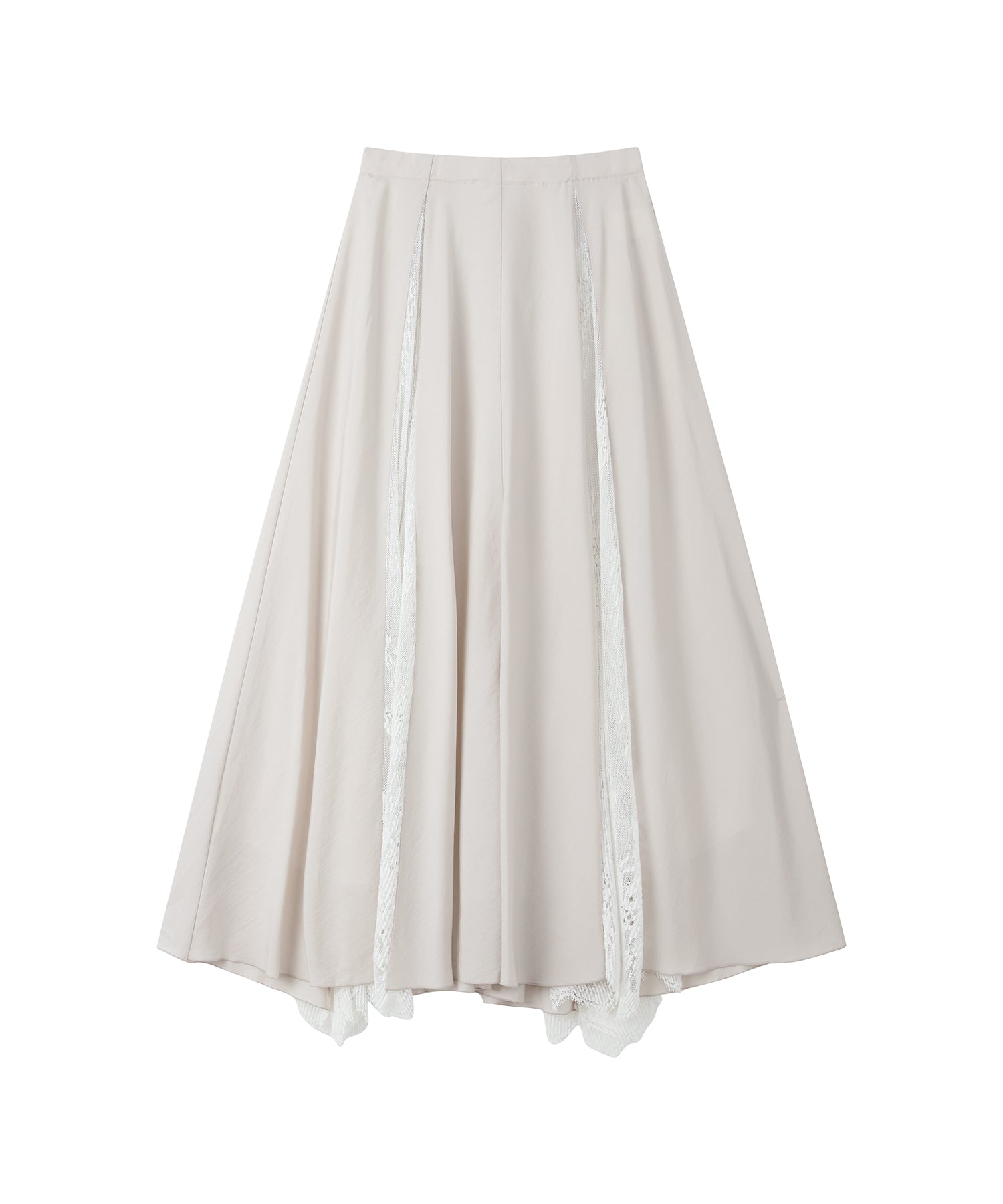 「7月中旬~下旬出荷」Lace Panel Flare Skirt