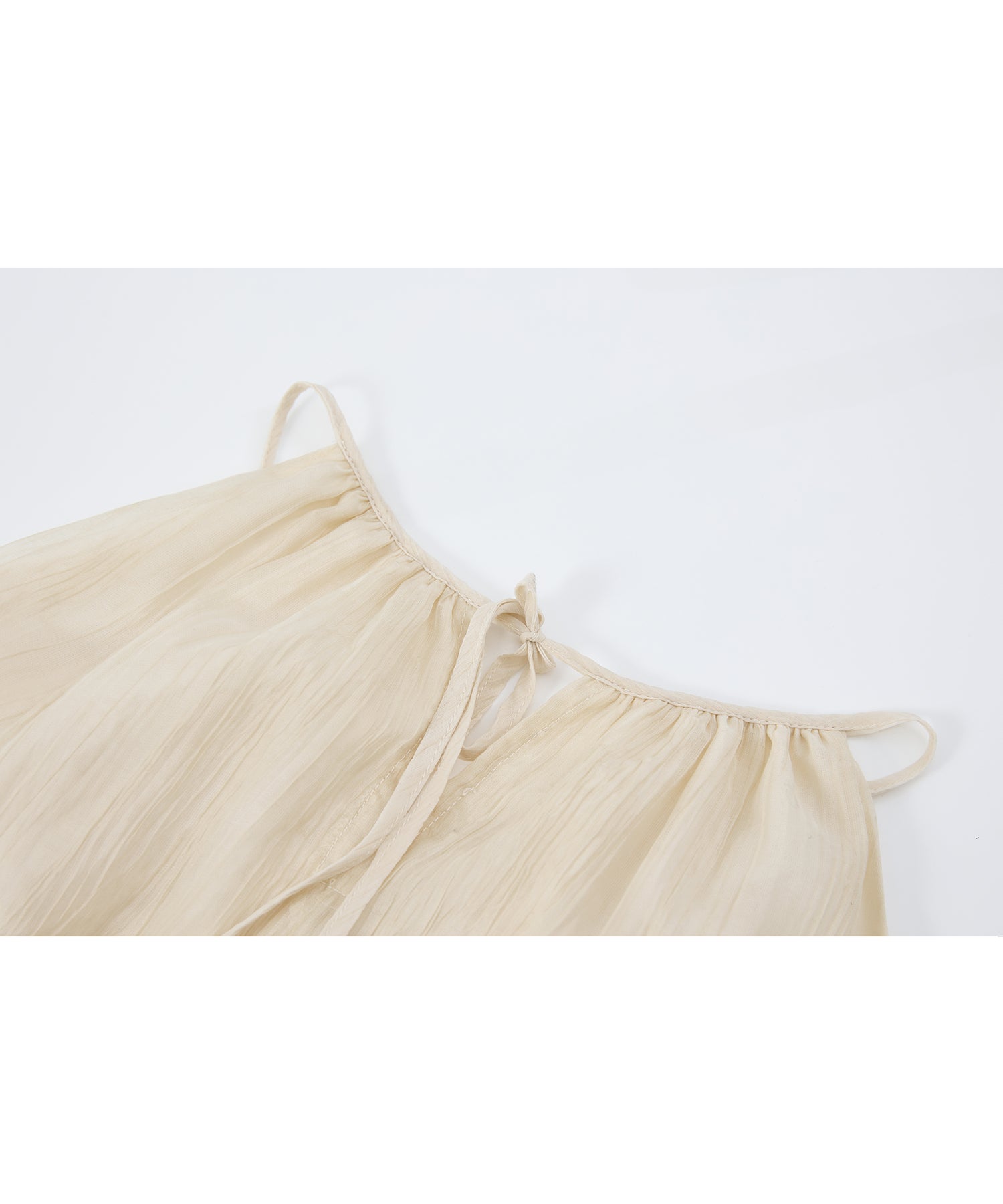 「7月中旬~下旬出荷」Sheer Ruffle Asymmetric Cami Dress