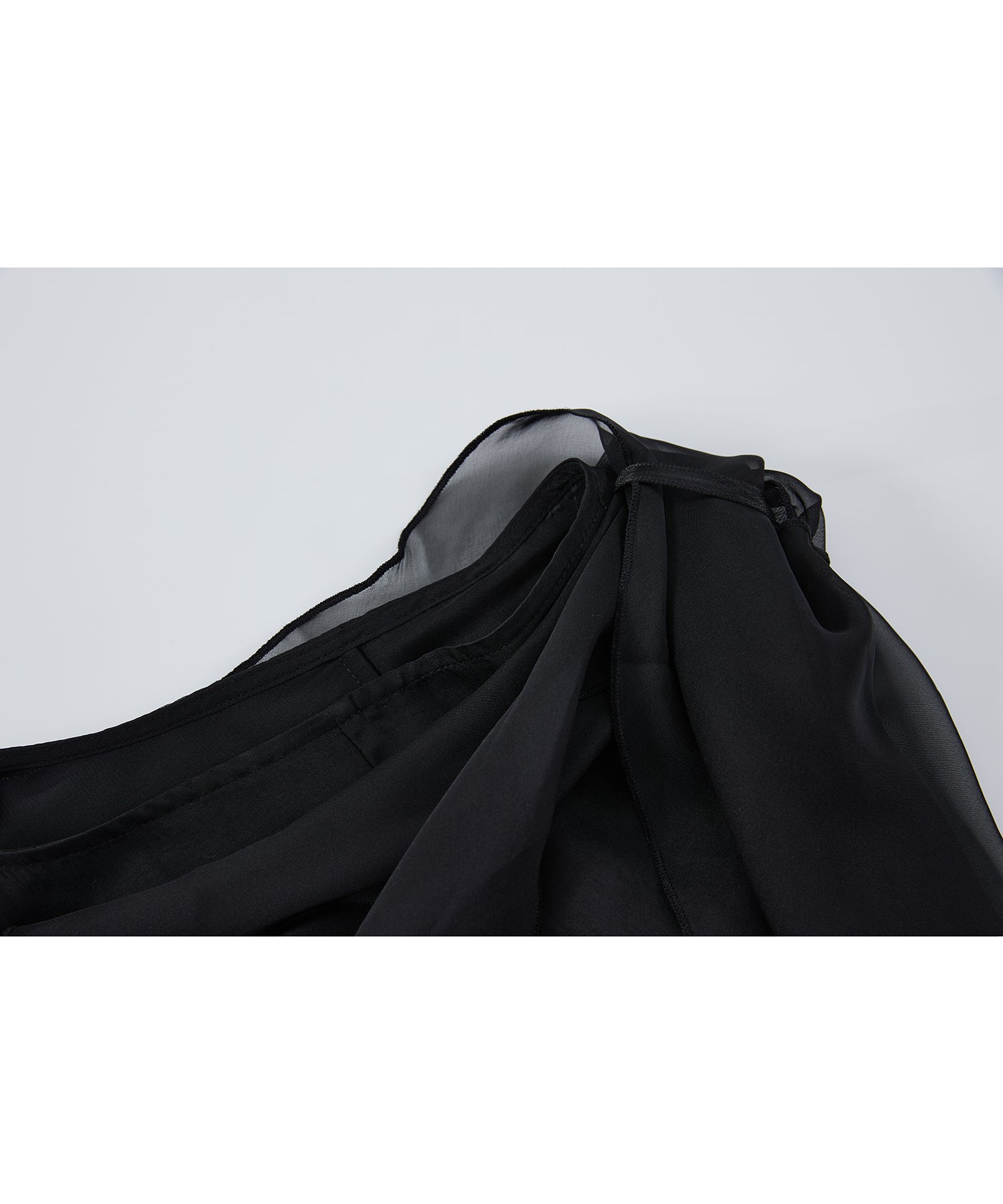 「7月中旬~下旬出荷」Sheer Draped Scarf Dress