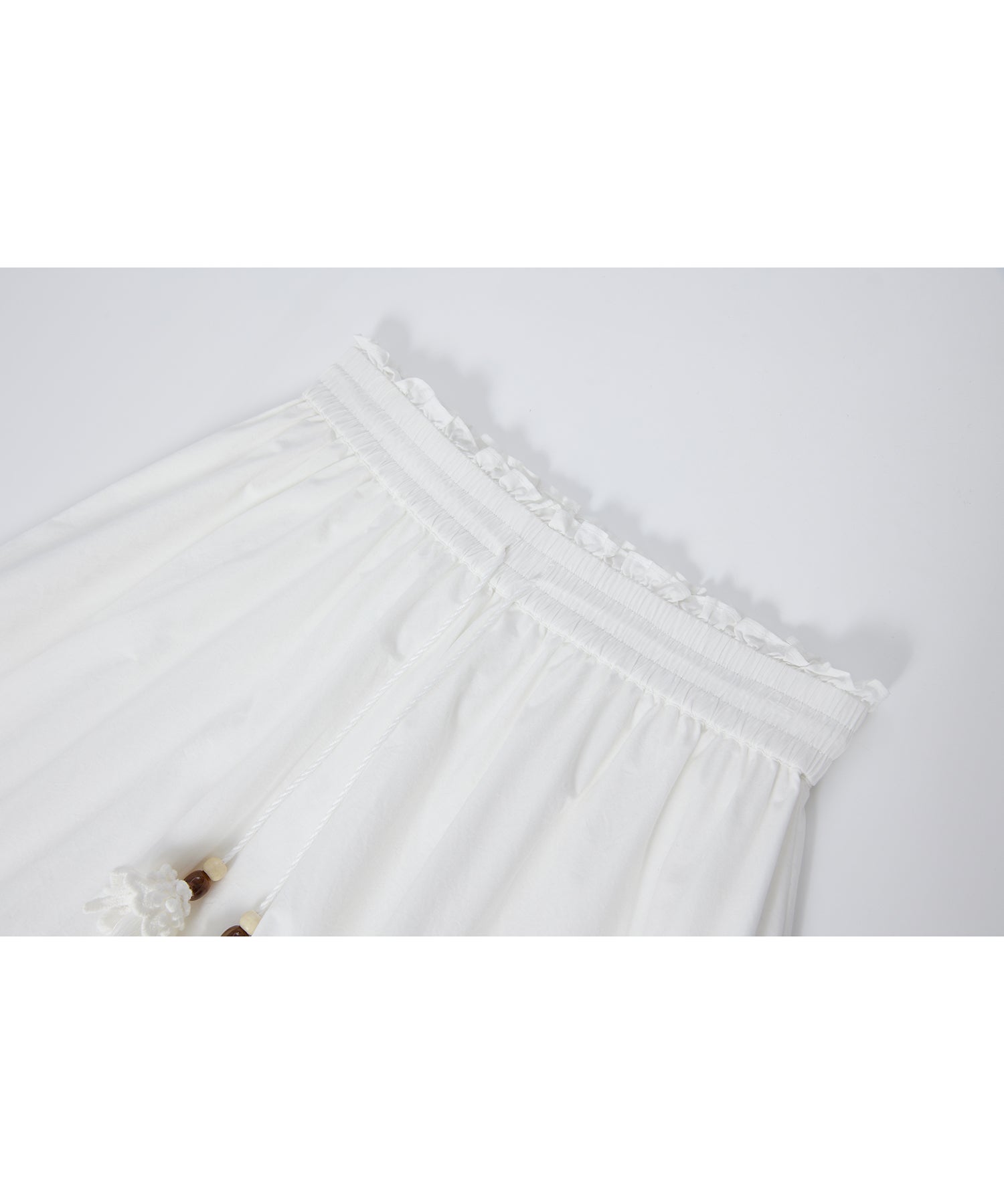 「8月中旬~下旬出荷」Cutwork Embroidery Drawstring Long Skirt
