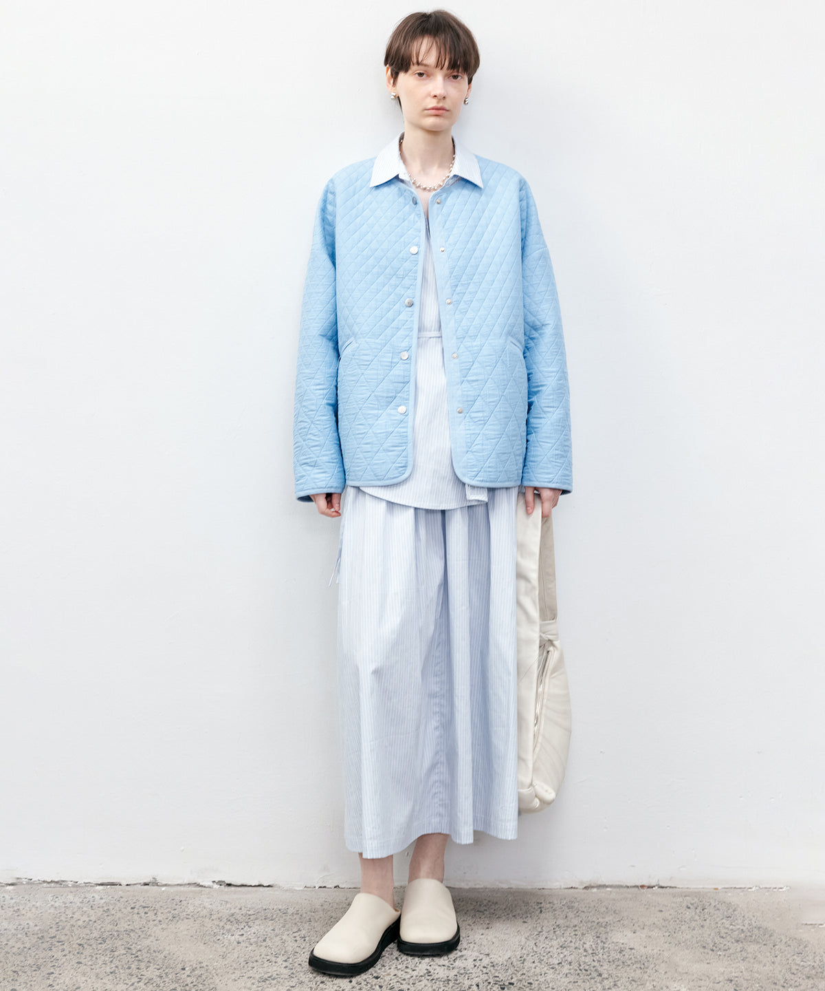 Striped & Checked Gathered Flare Skirt