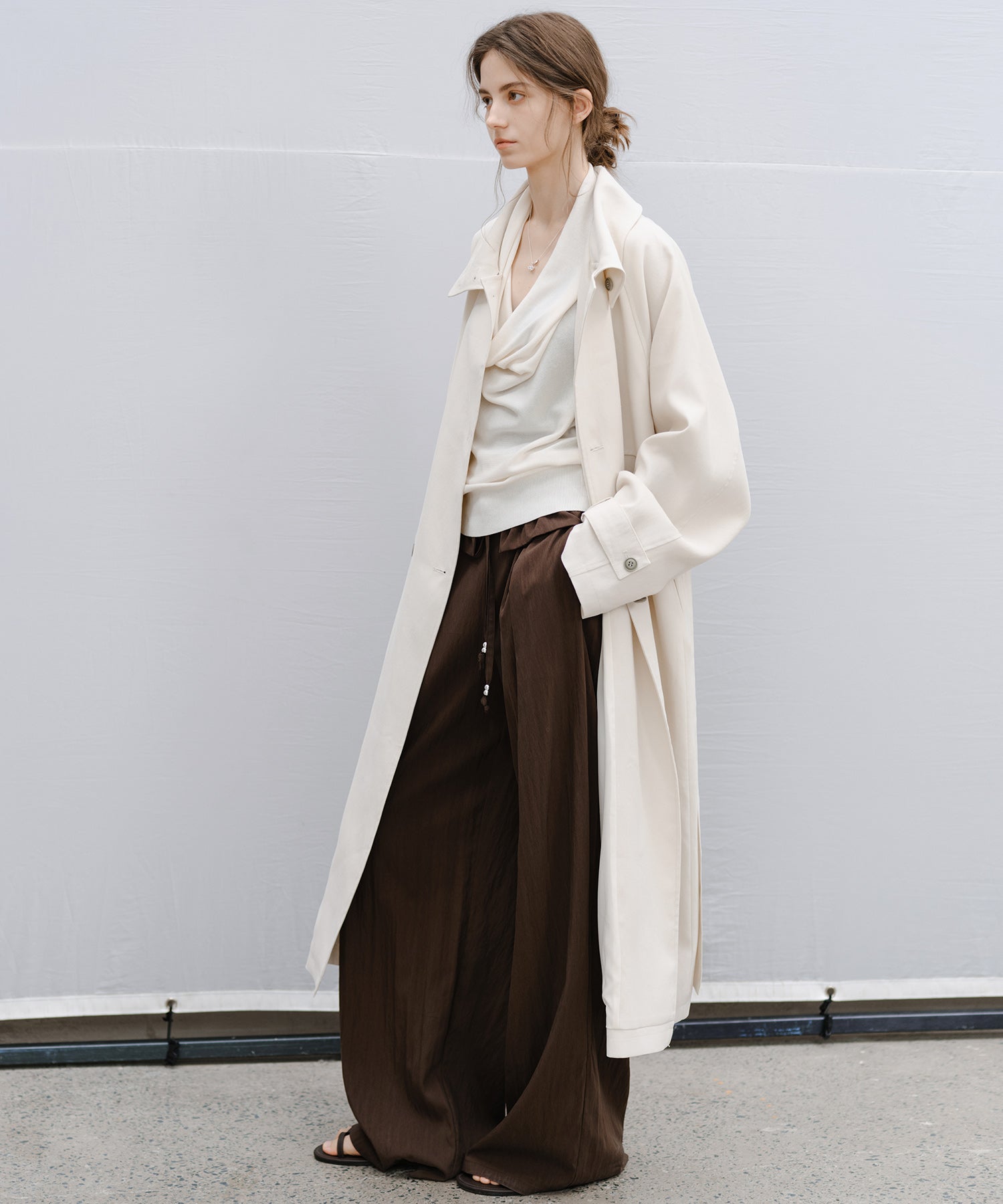 "Shipping from late February to early March" Curved Wide-Leg Drawstring Pants