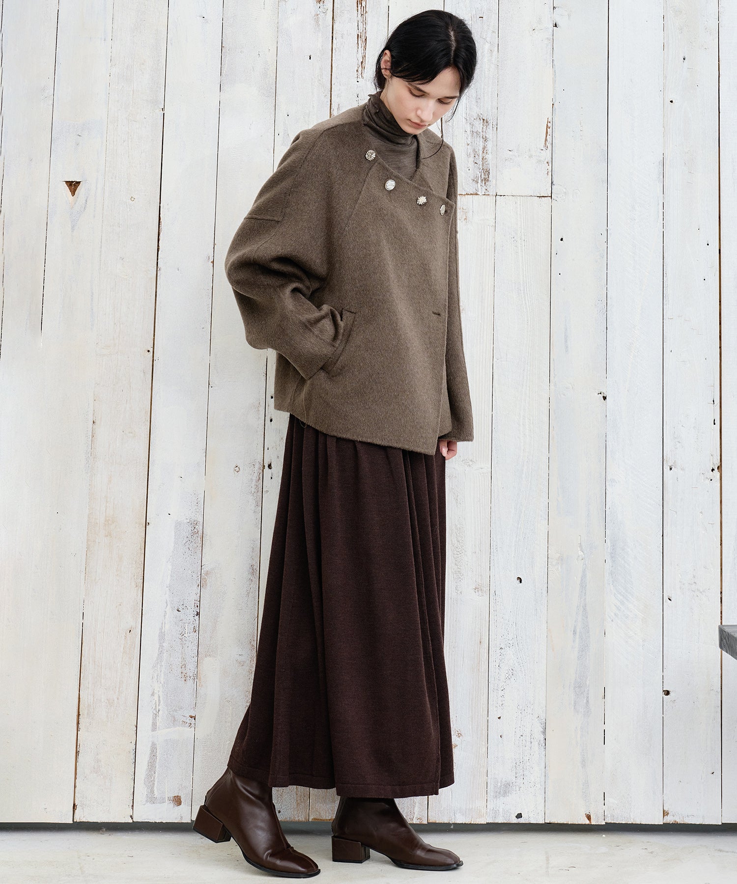 100% Wool Multi-Button Double-Face Short Coat