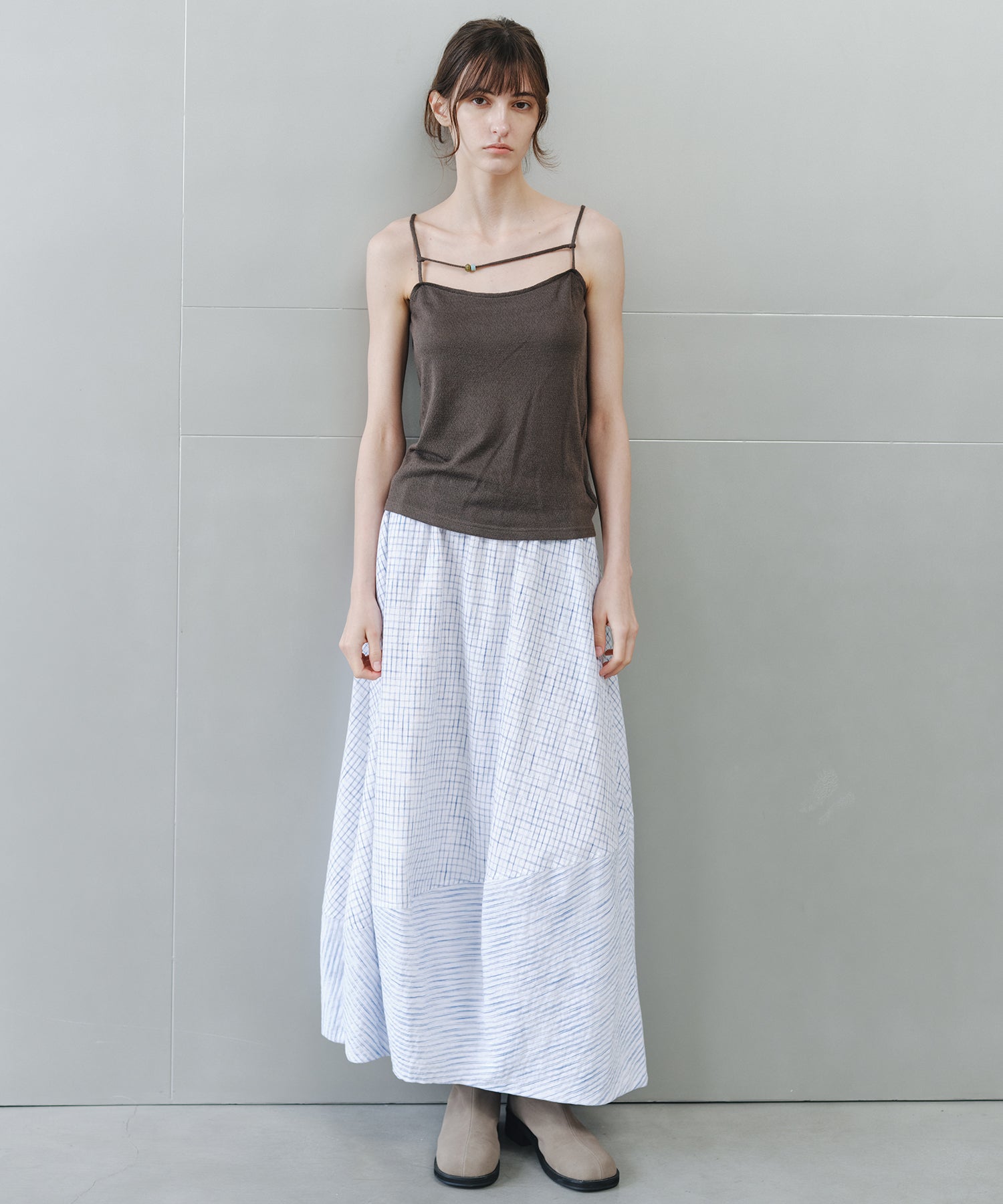 「8月中旬~下旬出荷」Wool Silk Beaded Strap Camisole