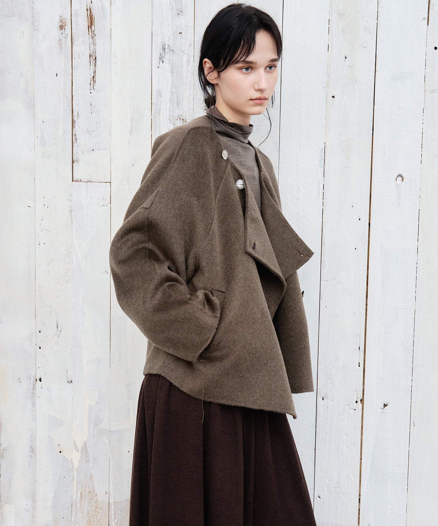 100% Wool Multi-Button Double-Face Short Coat