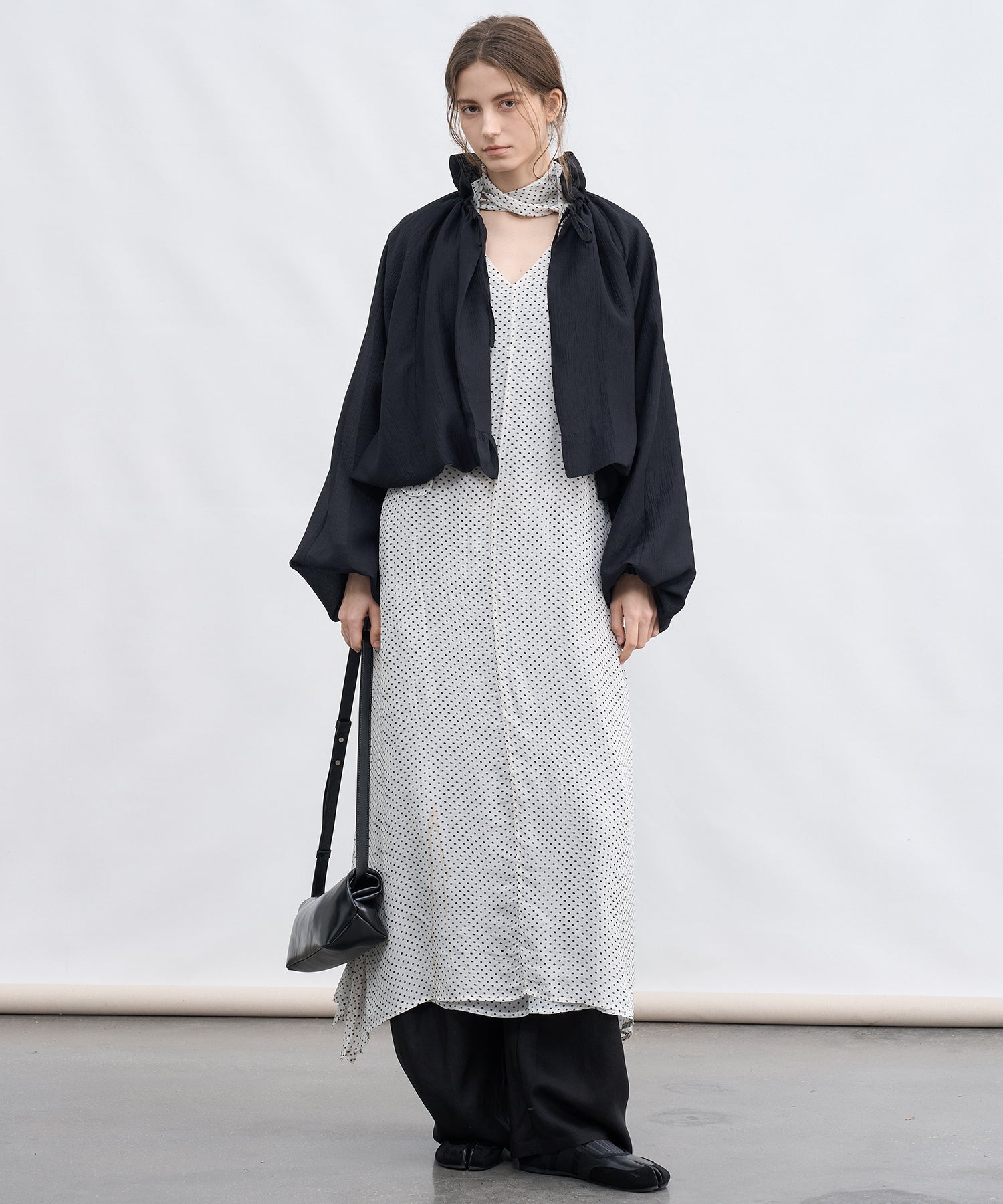 Sheer Gathered Neck Light Jacket