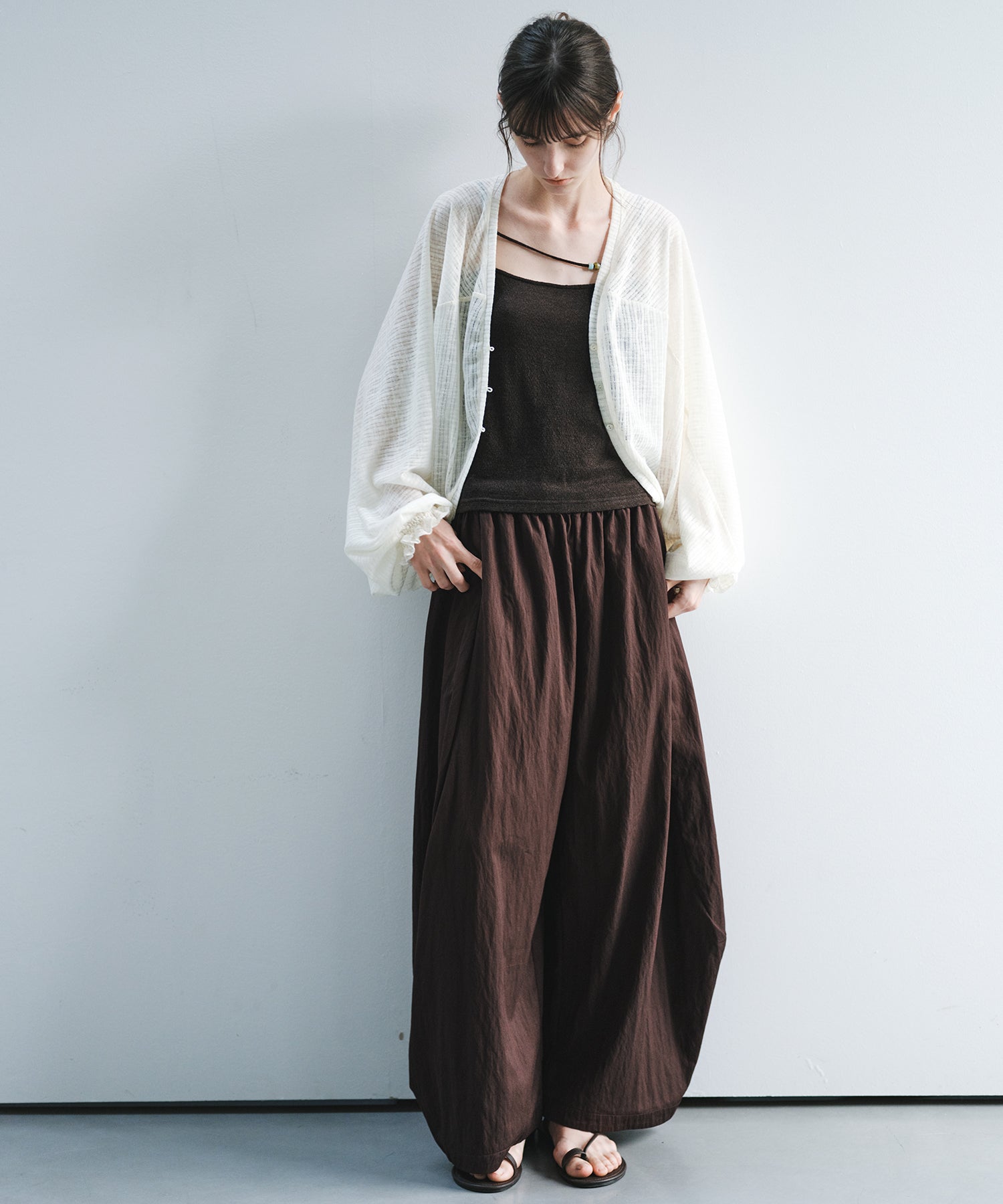 「6月上旬~中旬出荷」Nuanced Draped Wide Pants