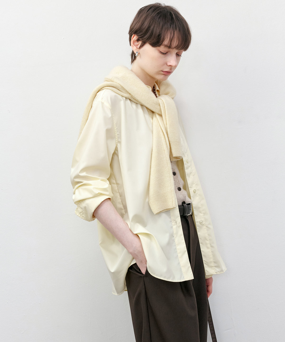 Multi-Way Oversized Collar Shirt