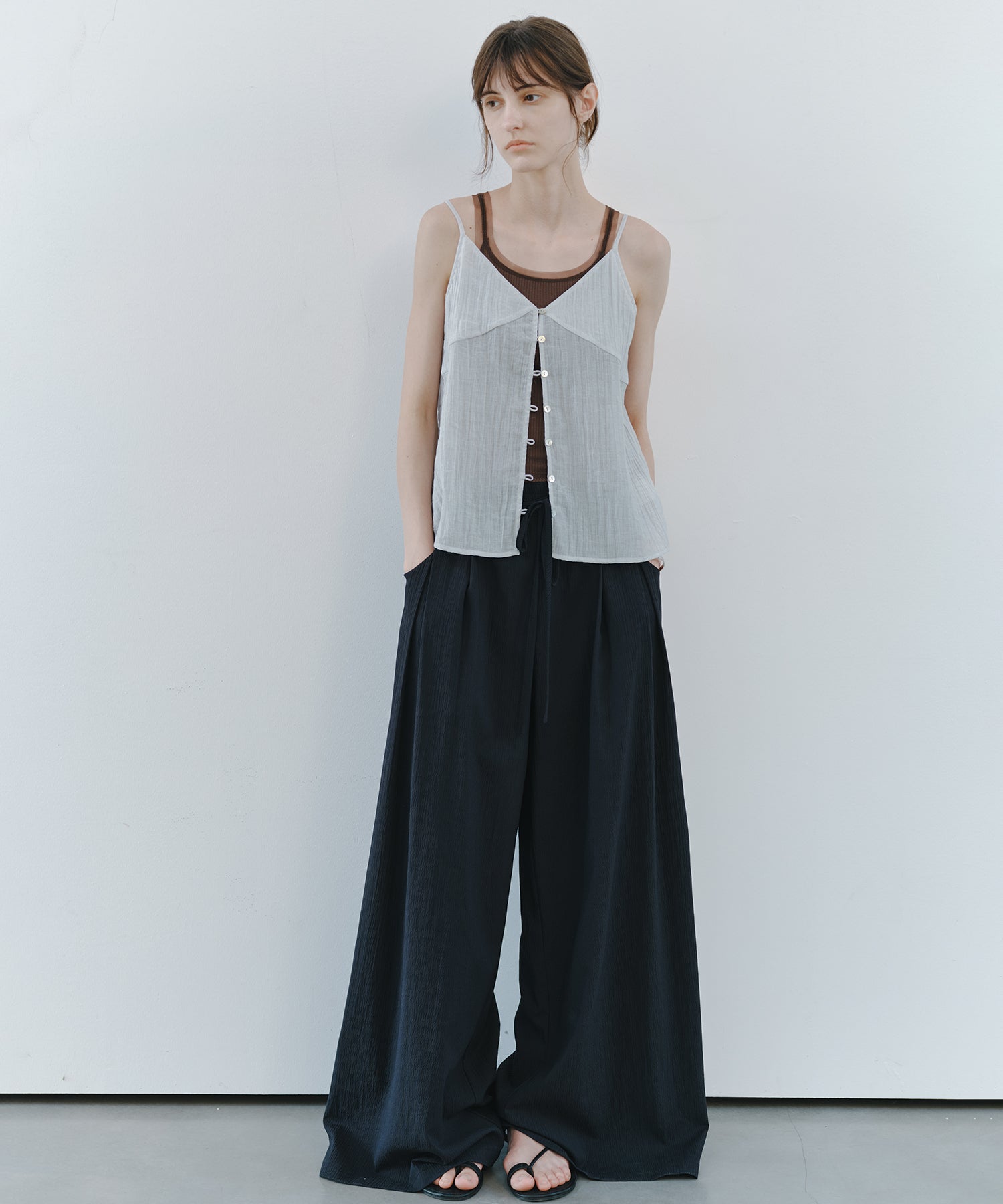 「7月上旬~中旬出荷」Textured Wide Easy Pants