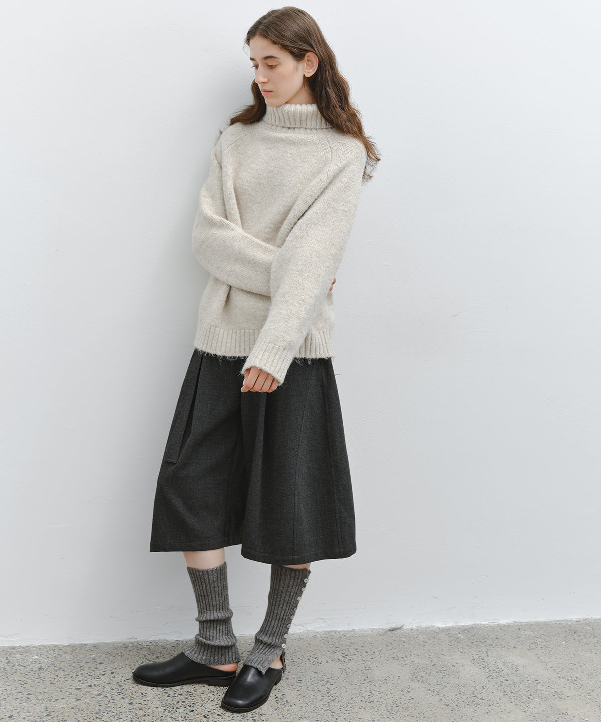 Button Detail Ribbed Knit Leg Warmers