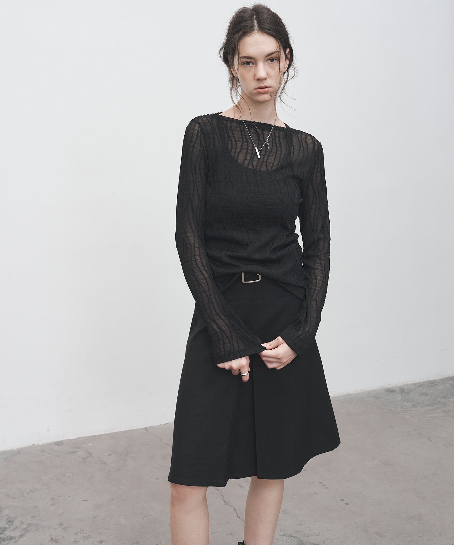 2-Way Tuck Pleated Midi Skirt