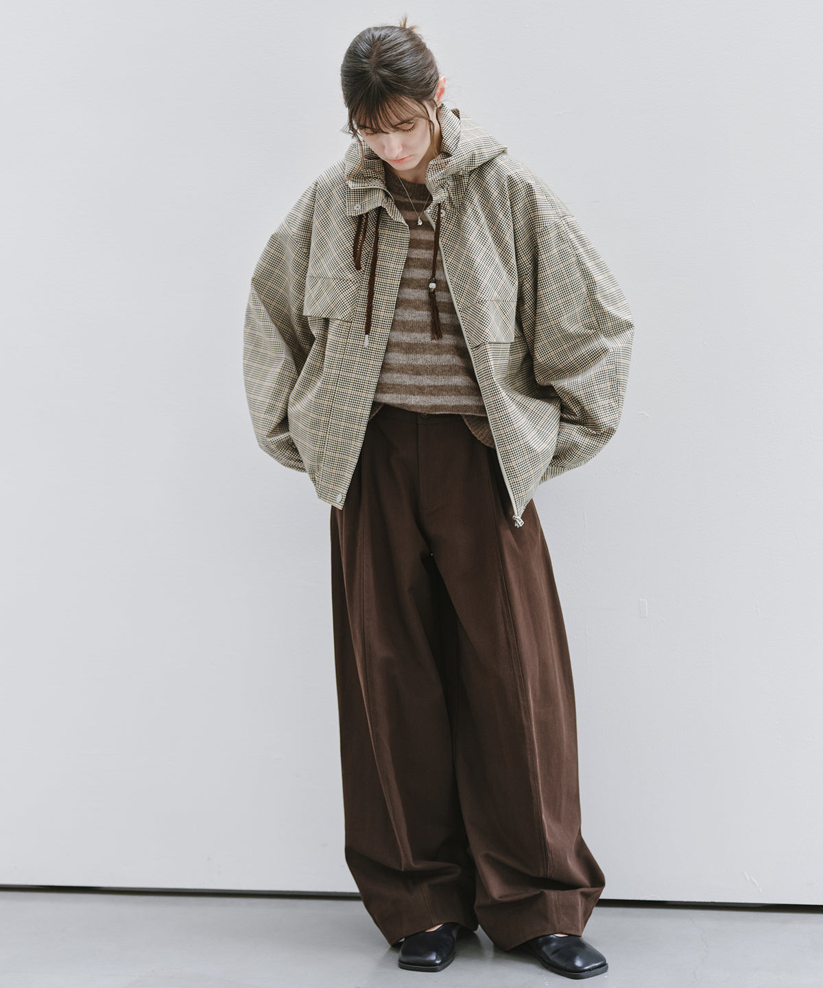「10月下旬出荷予定」Back Elastic Wide Straight Pants