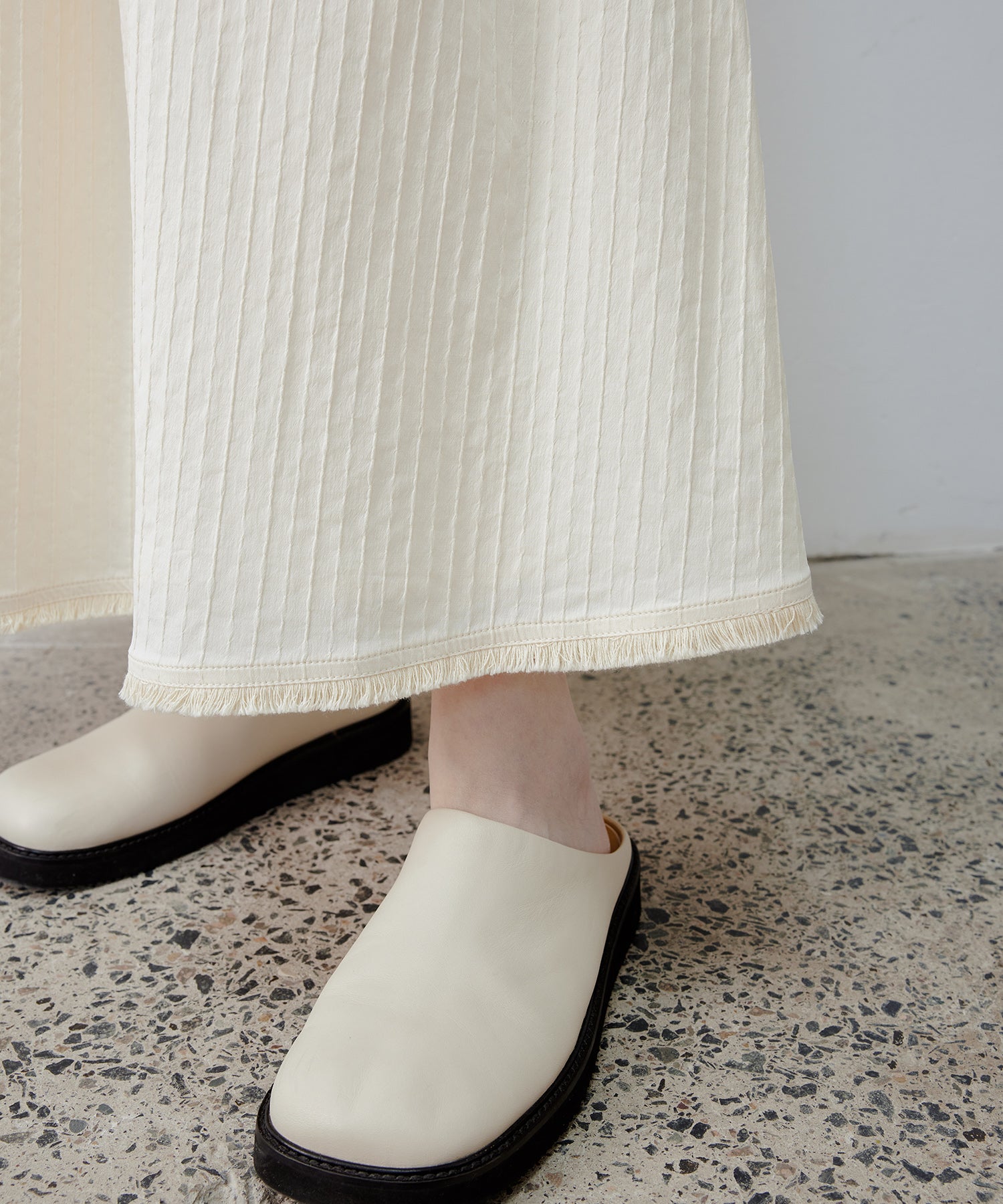 Textured Jacquard Fringe Hem A-Line Skirt